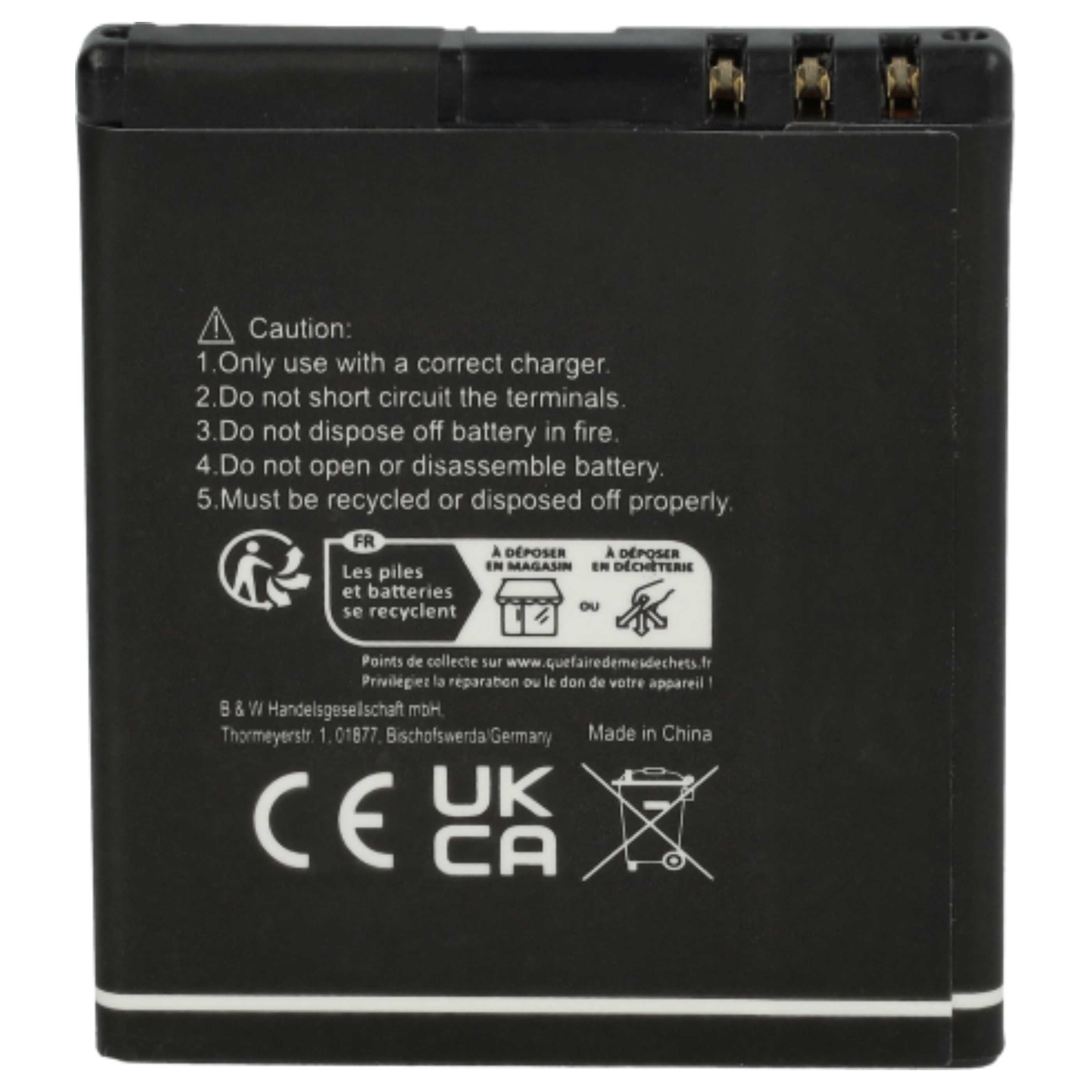 Akumulator do telefonu smartfona zamiennik Nokia BL-5F, MP-S-O - 1100 mAh 3,7 V Li-Ion