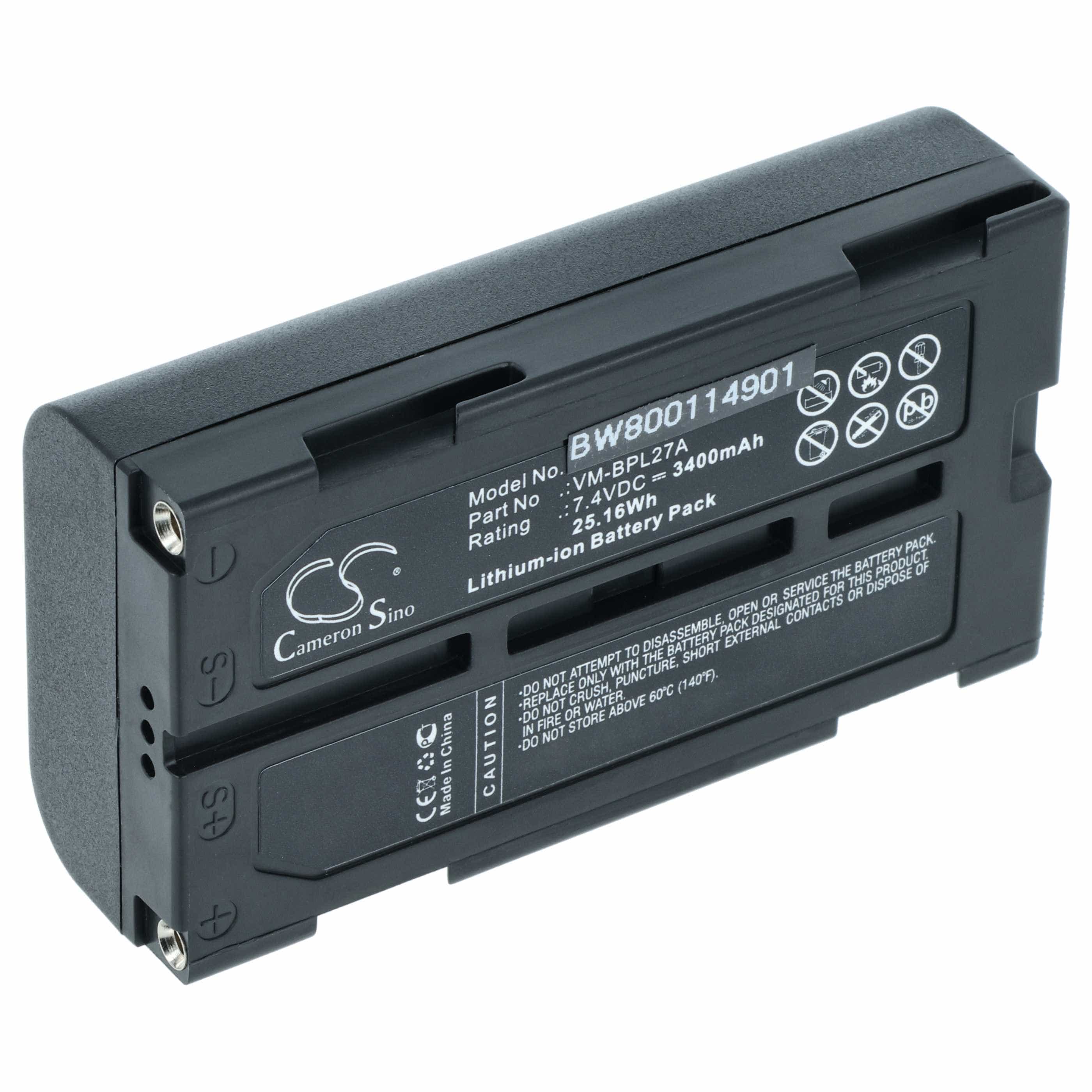 Batterie remplace Hitachi VM-BPL13J, VM-BPL13A, VM-BPL13, M-BPL30 pour caméscope Hitachi- 3400mAh 7,4V Li-ion