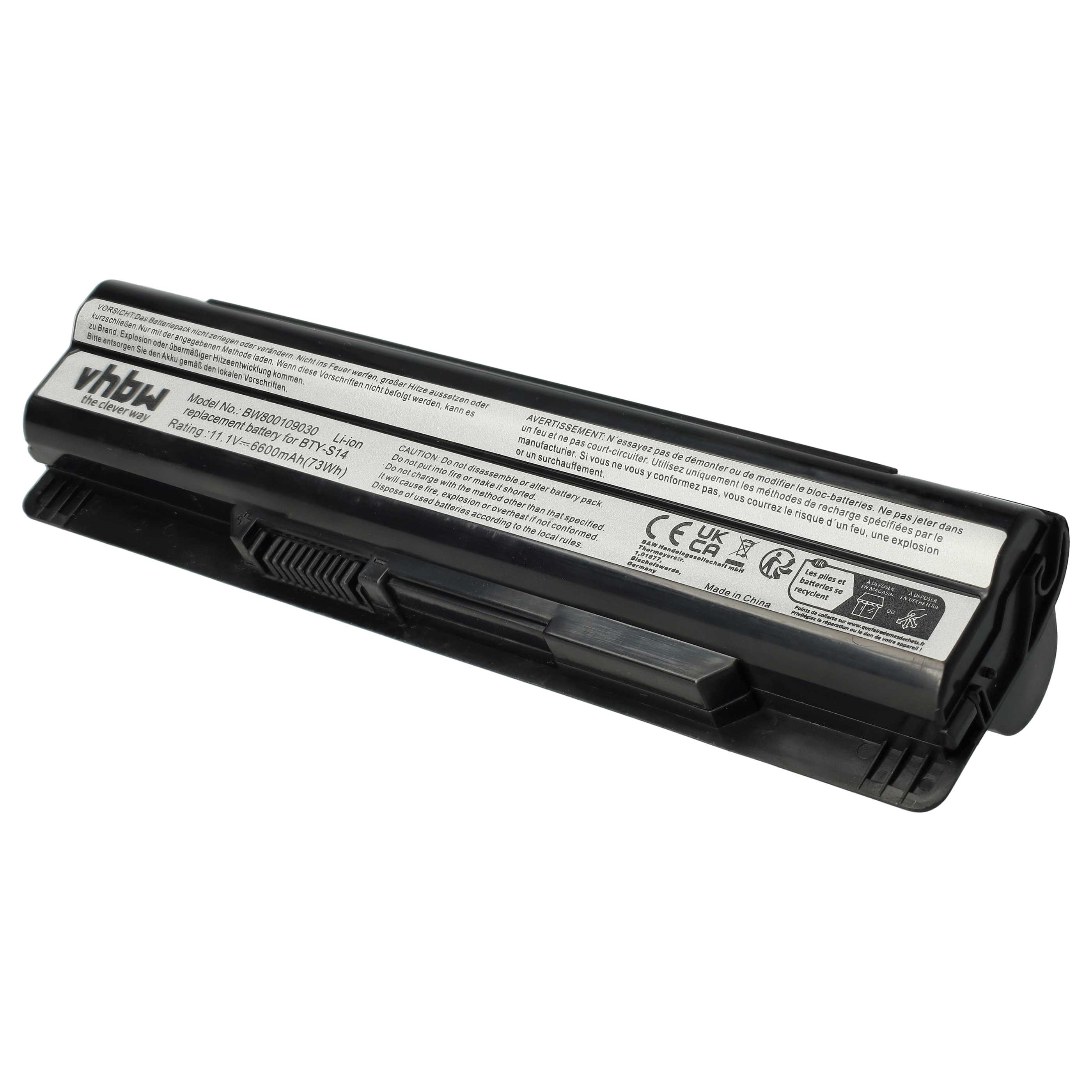 Akumulator do laptopa zamiennik Medion BTY-S14, 40029150, 40029231, 40029683 - 6600 mAh 11,1 V Li-Ion, czarny
