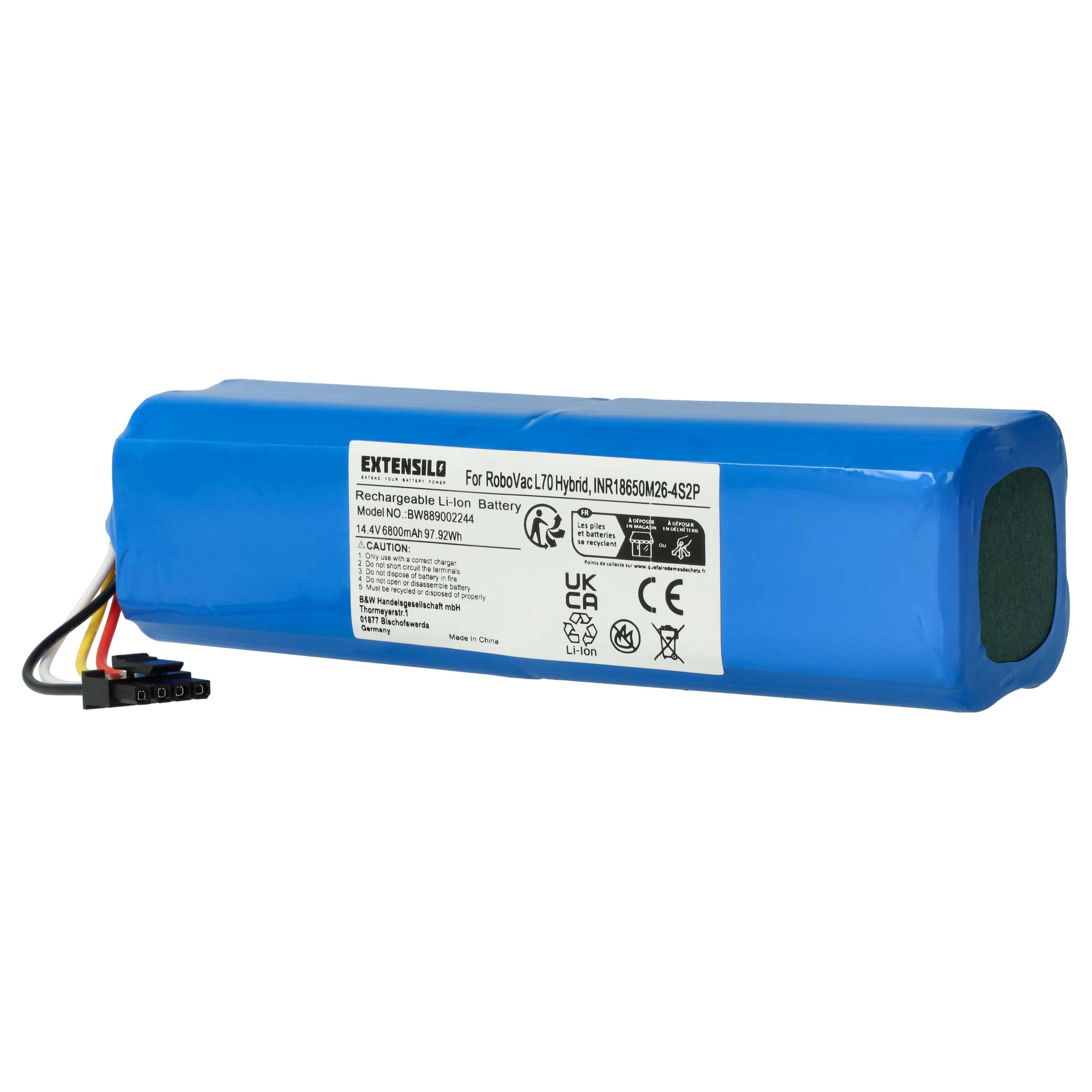 Battery replaces 360 INR18650 M26-4S2P, D080-4S2P for 360 etc. 6800mAh, 14.4V, Li-Ion