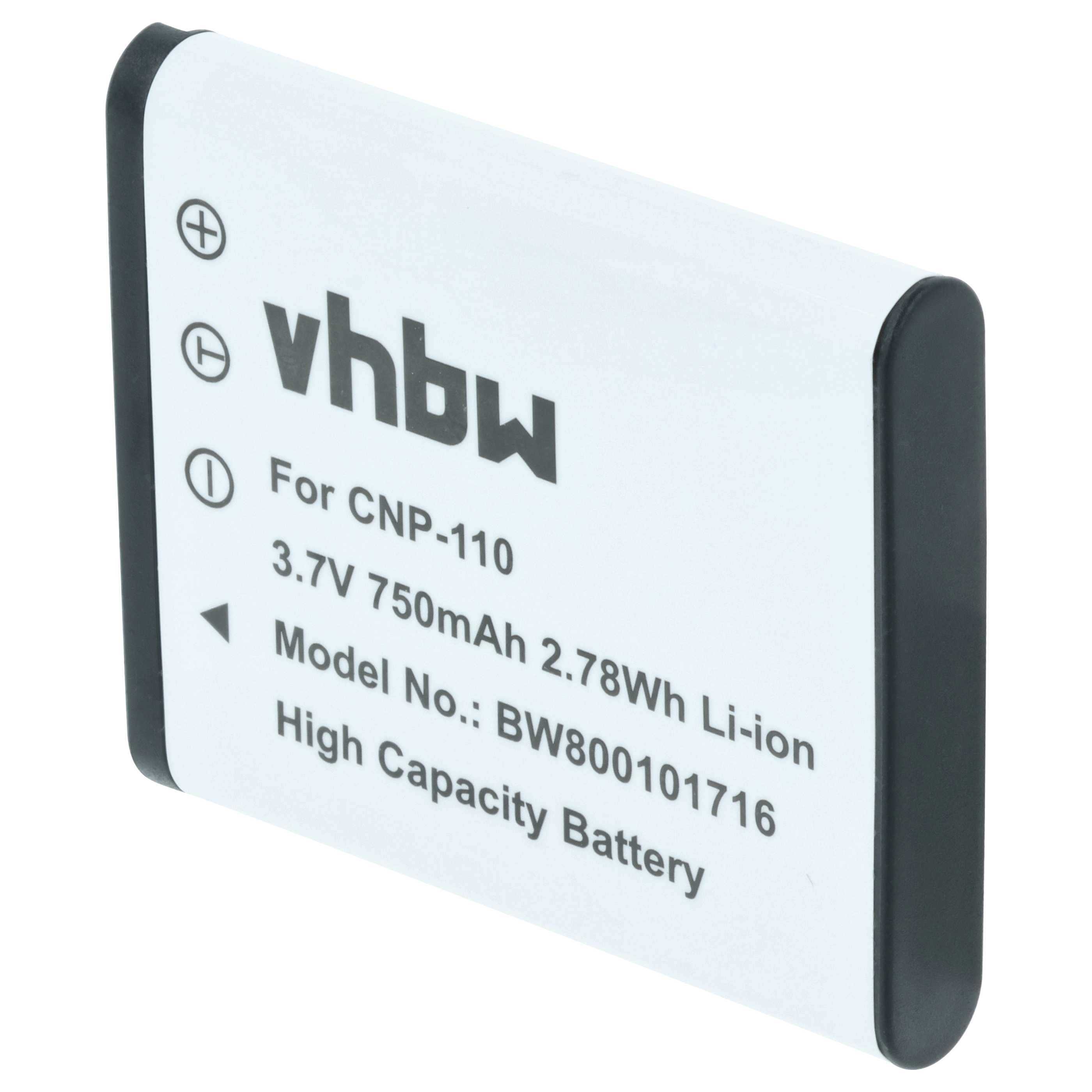 3x Battery replaces Casio NP-160, NP-110DBA, NP-110, NP-110L - 750mAh, 3.6V, Li-Ion