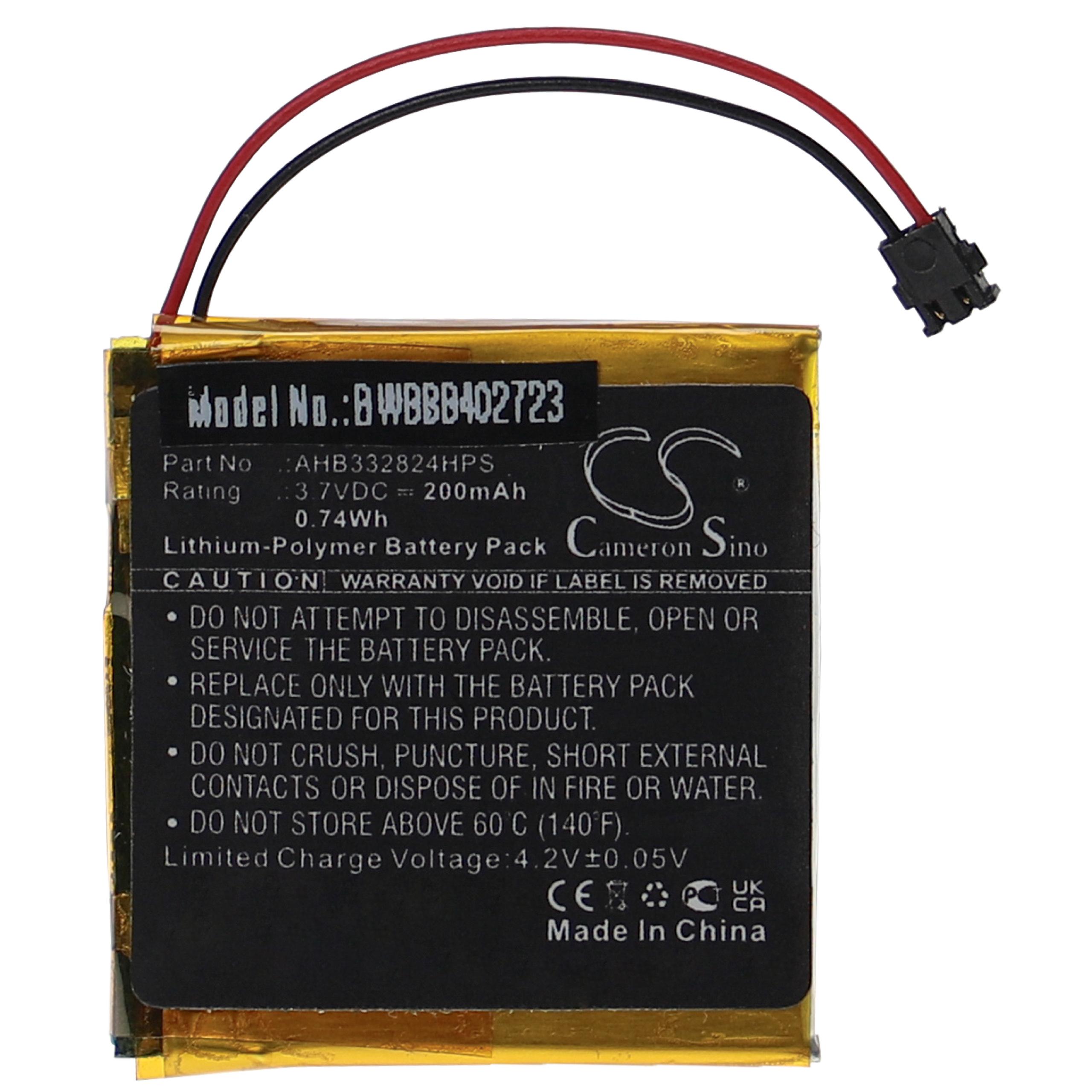 Batterie remplace TomTom AHB332824HPS pour montre connectée - 200mAh 3,7V Li-polymère