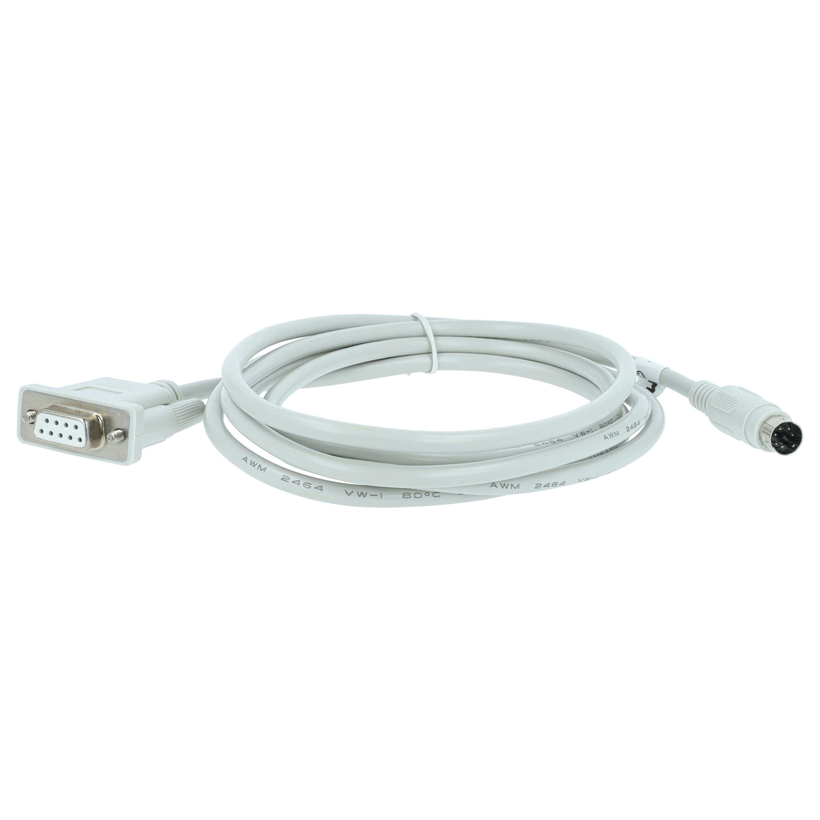 Programming Lead RS-232 suitable for Mitsubishi MELSEC QC30R2, Q-Series PC & Peripherals - Adapter 190cm, Grey