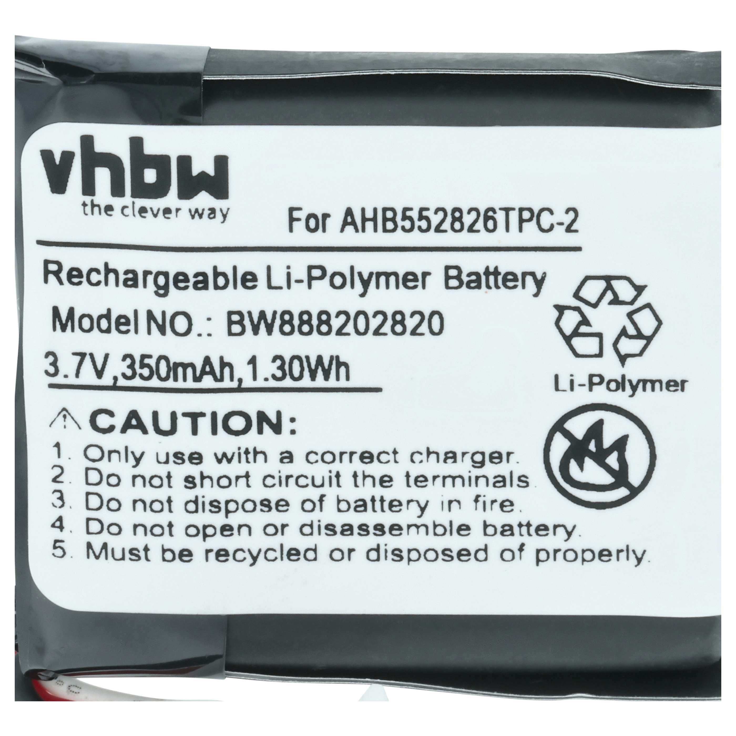 Akumulator do słuchawek bezprzewodowych zamiennik Sennheiser AHB552826TPC - 360 mAh 3,7 V LiPo