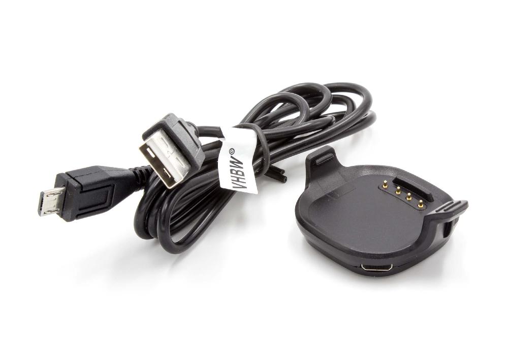 USB Charging Station suitable for Garmin Forerunner 10, 15 Smartwatch, black
