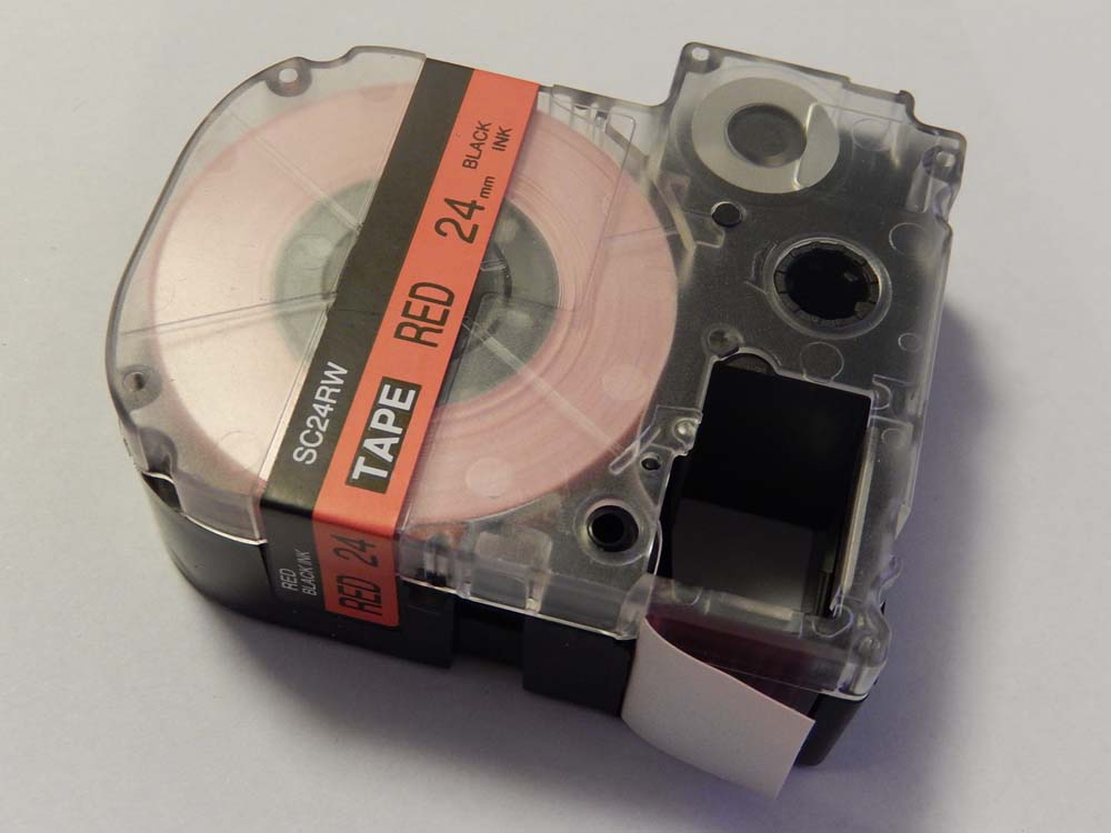Cassetta nastro sostituisce Epson LC-6YRN per etichettatrice Epson 24mm nero su rosso