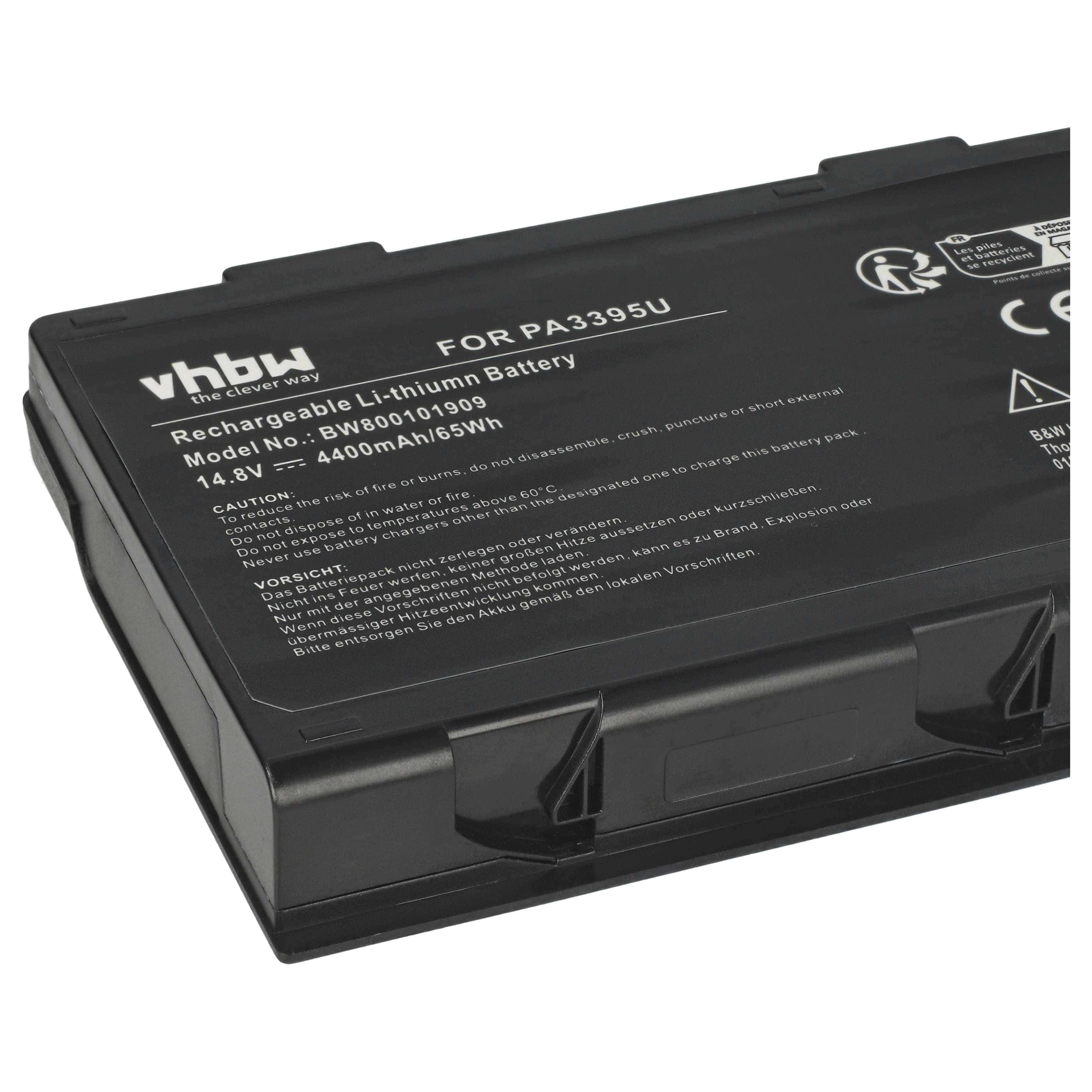 Akumulator do laptopa zamiennik Toshiba PA3395U-1BRS, PA3421U-1BRS - 4400 mAh 14,8 V Li-Ion, czarny