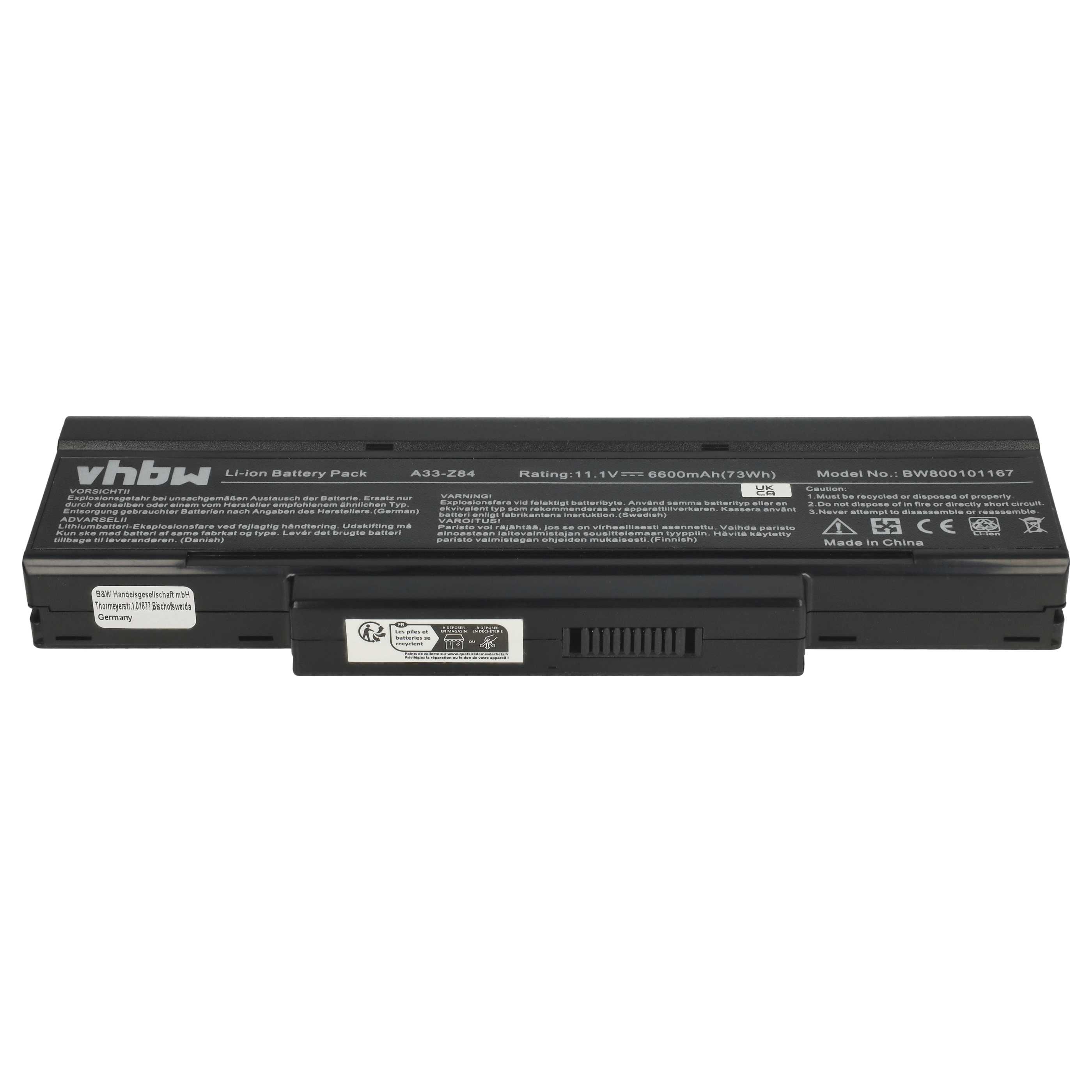 Batteria sostituisce Acer LC.BTP01.003 per notebook - 6600mAh 11,1V Li-Ion nero