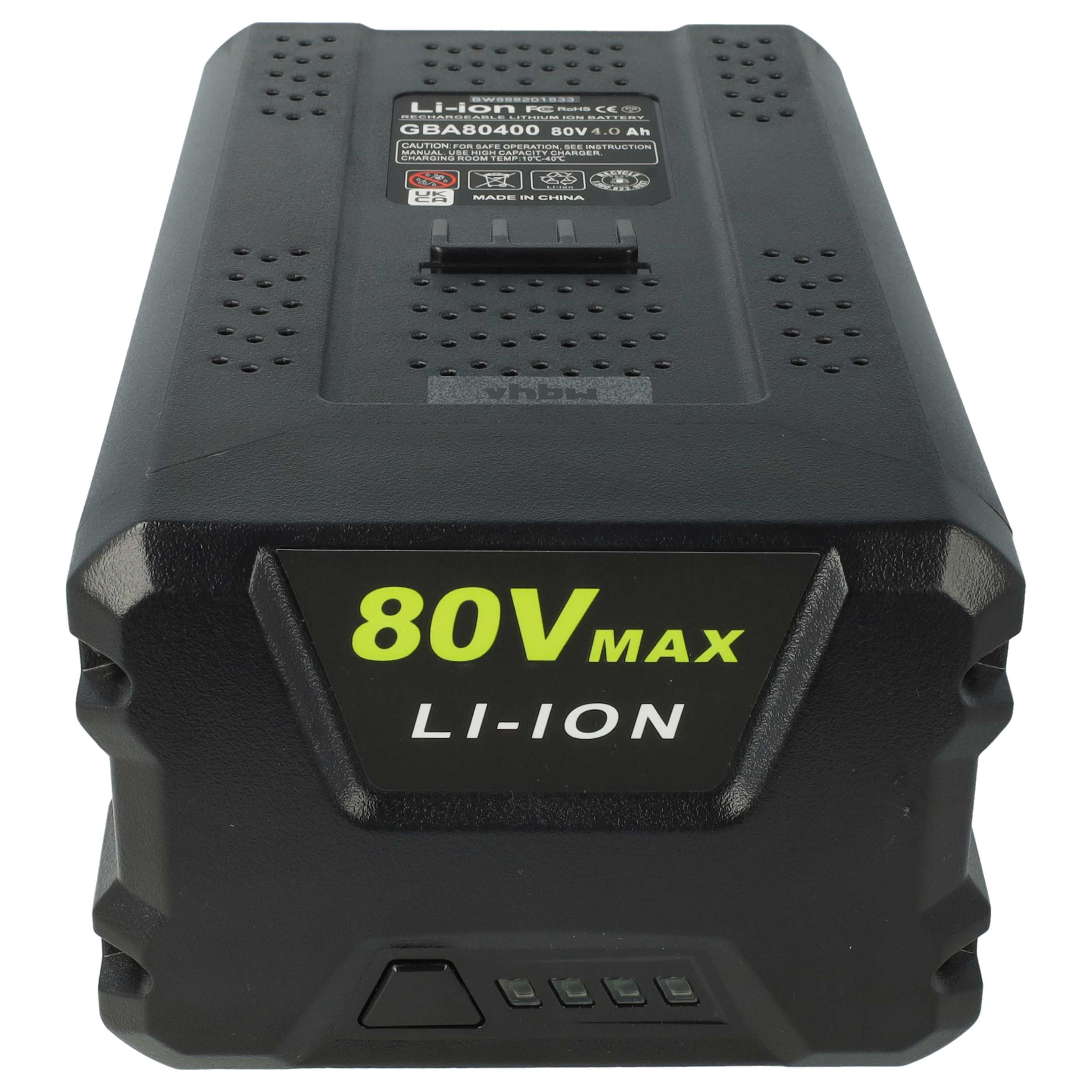 2x Battery replaces Greenworks 2901307, 80V Max, 2901302, 2902407, 2901207 - 4000 mAh 80 V Li-Ion, black