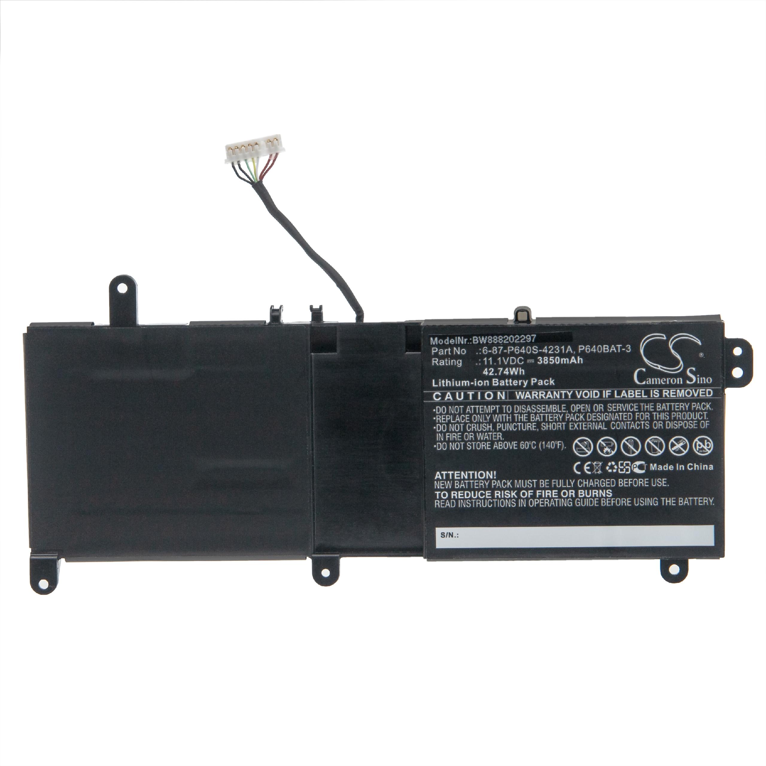 Batteria sostituisce Thunderobot P640BAT-3, 6-87-P640S-4231A per notebook Thunderobot - 3850mAh 11,1V Li-Ion
