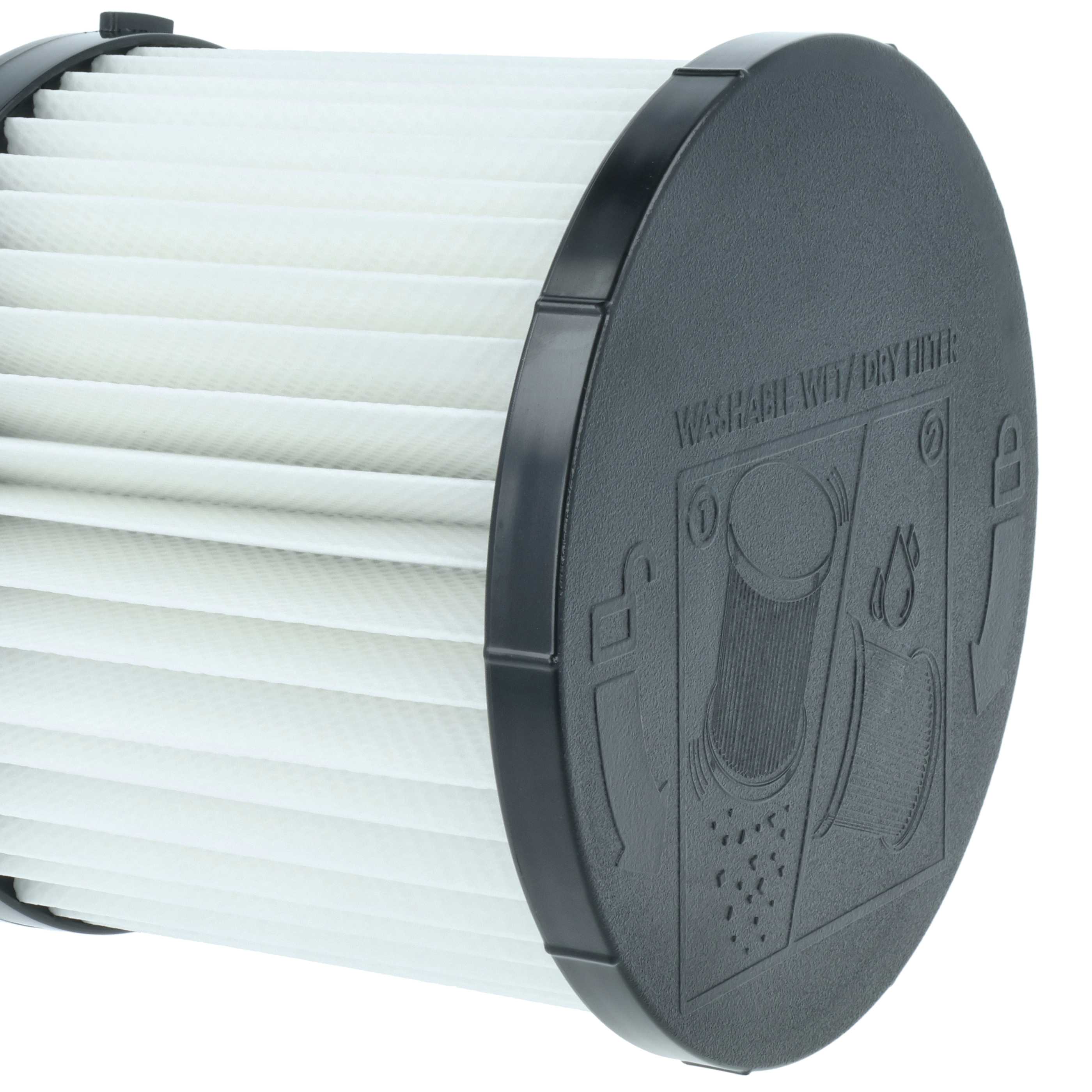 2x Filtercartridge filter replaces Hart HAVF01 for Ryobi Vacuum Cleaner, black / white