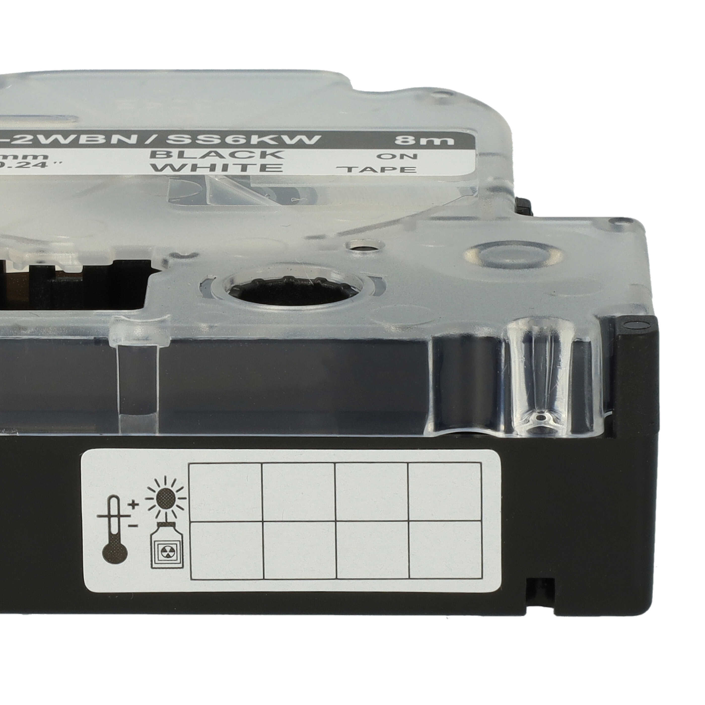 10x Cassetta nastro sostituisce Epson LC-2WBN per etichettatrice Epson 6mm nero su bianco