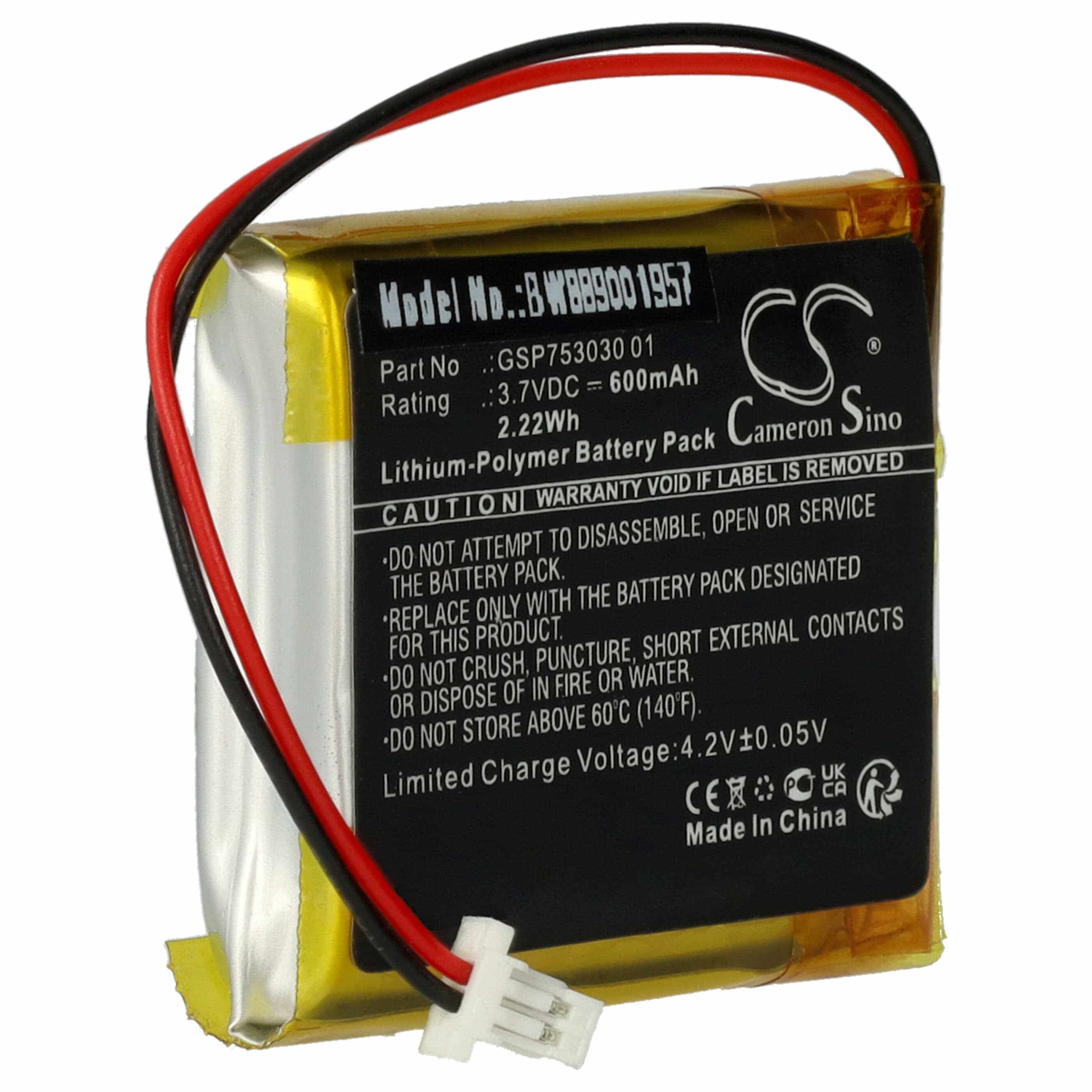 Akku als Ersatz für JBL GSP753030 01 - 600mAh 3,7V Li-Polymer