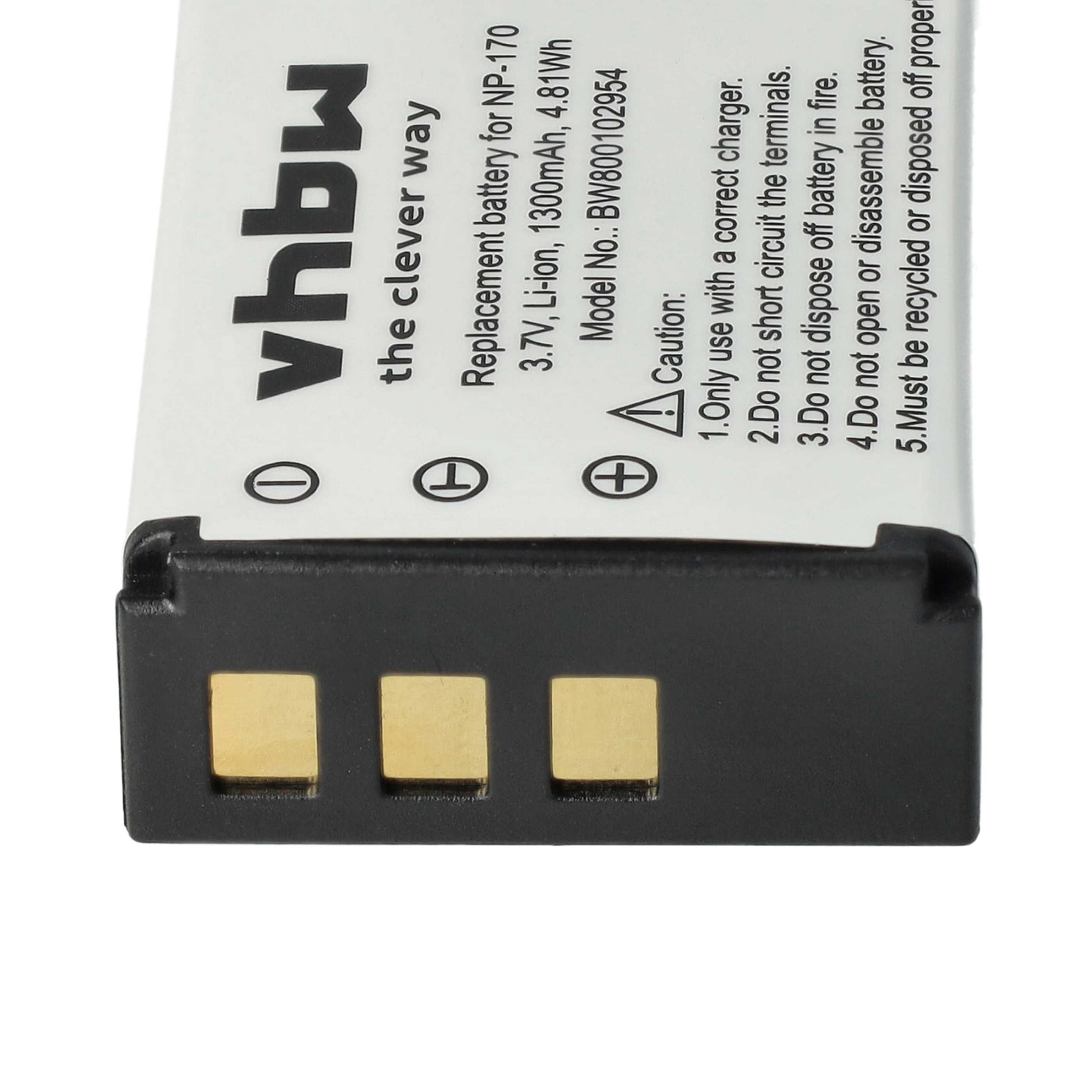 Videocamera 3x Battery replaces Aiptek 084-07042L-062 - 1300 mAh 3.7 V Li-Ion