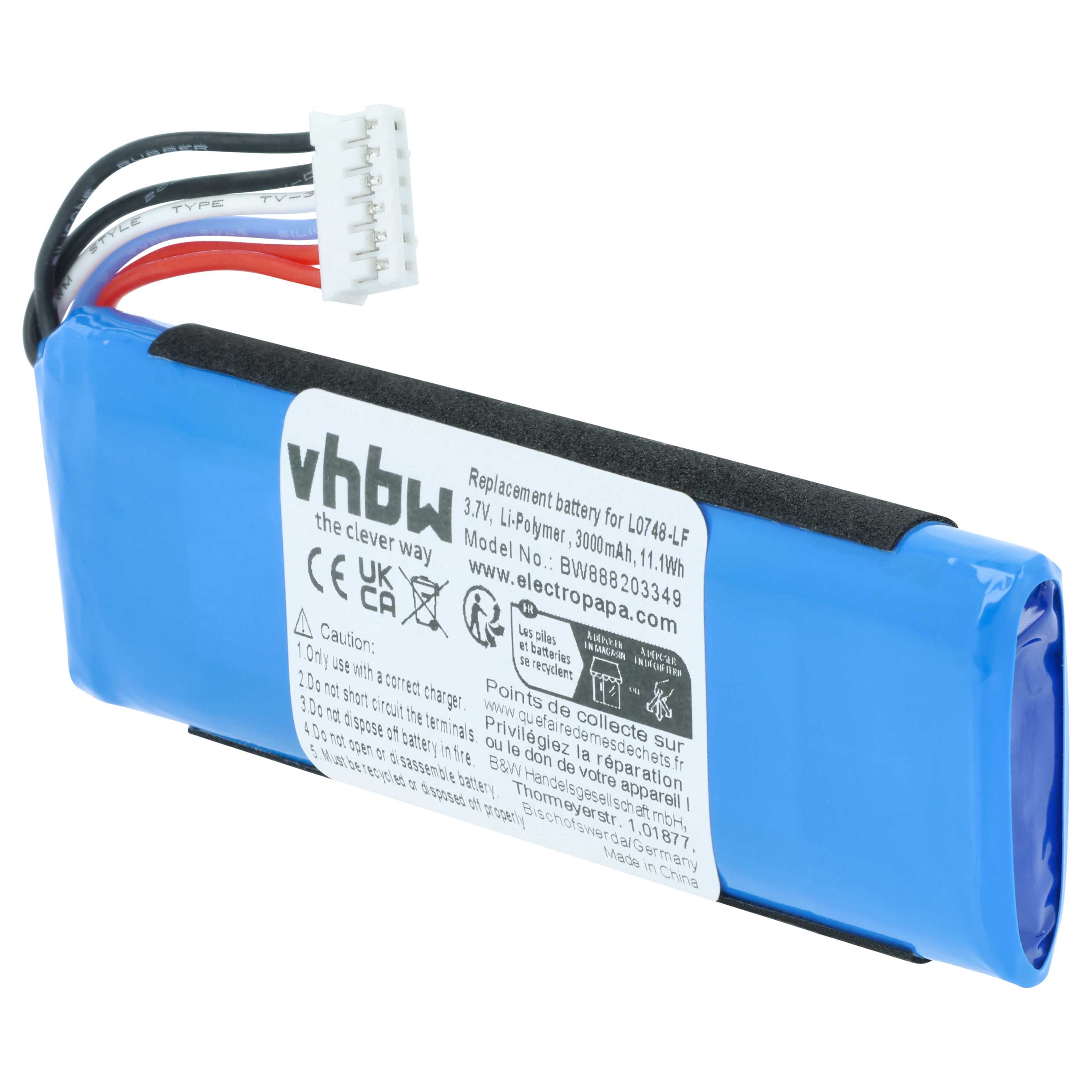 Akumulator do głośnika zamiennik JBL L0748-LF, 02-553-3494 - LiPo 3000mAh