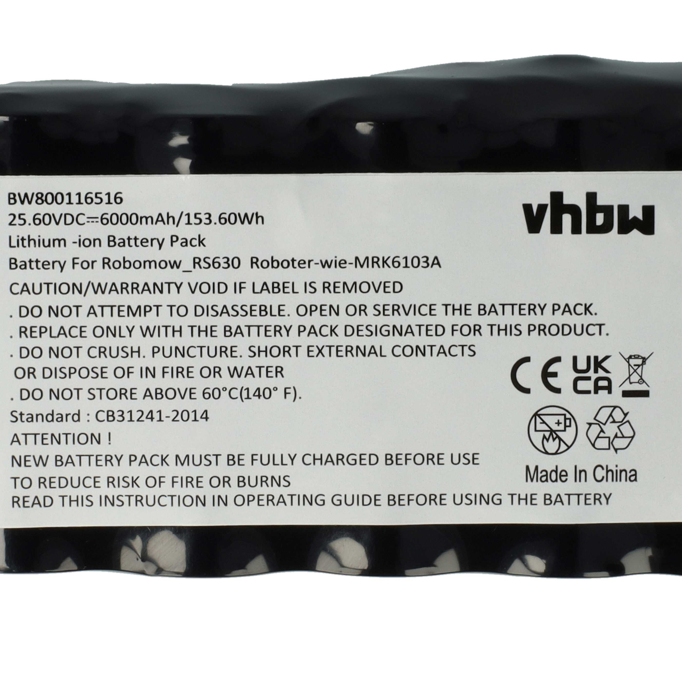 Batterie remplace MRK6103A, BAT6001B, BAT6000A, BAT6000C pour outil de jardinage - 6000mAh 25,6V Li-ion