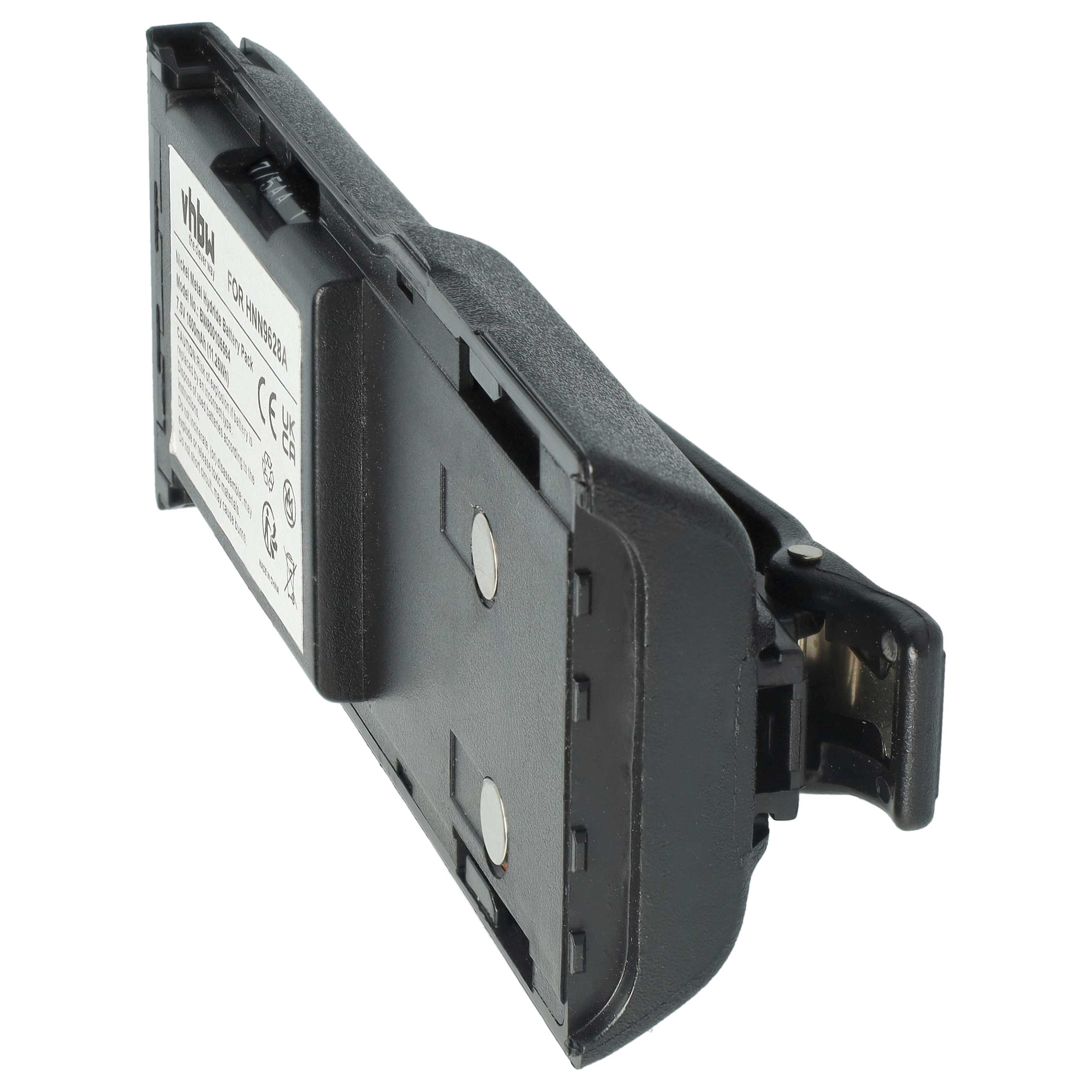 Radio 10x Battery replaces Motorola HNN8133C, HNN9628A, HNN8308A, HNN9628 - 1500 mAh 7.5 V NiMH + Belt Clip