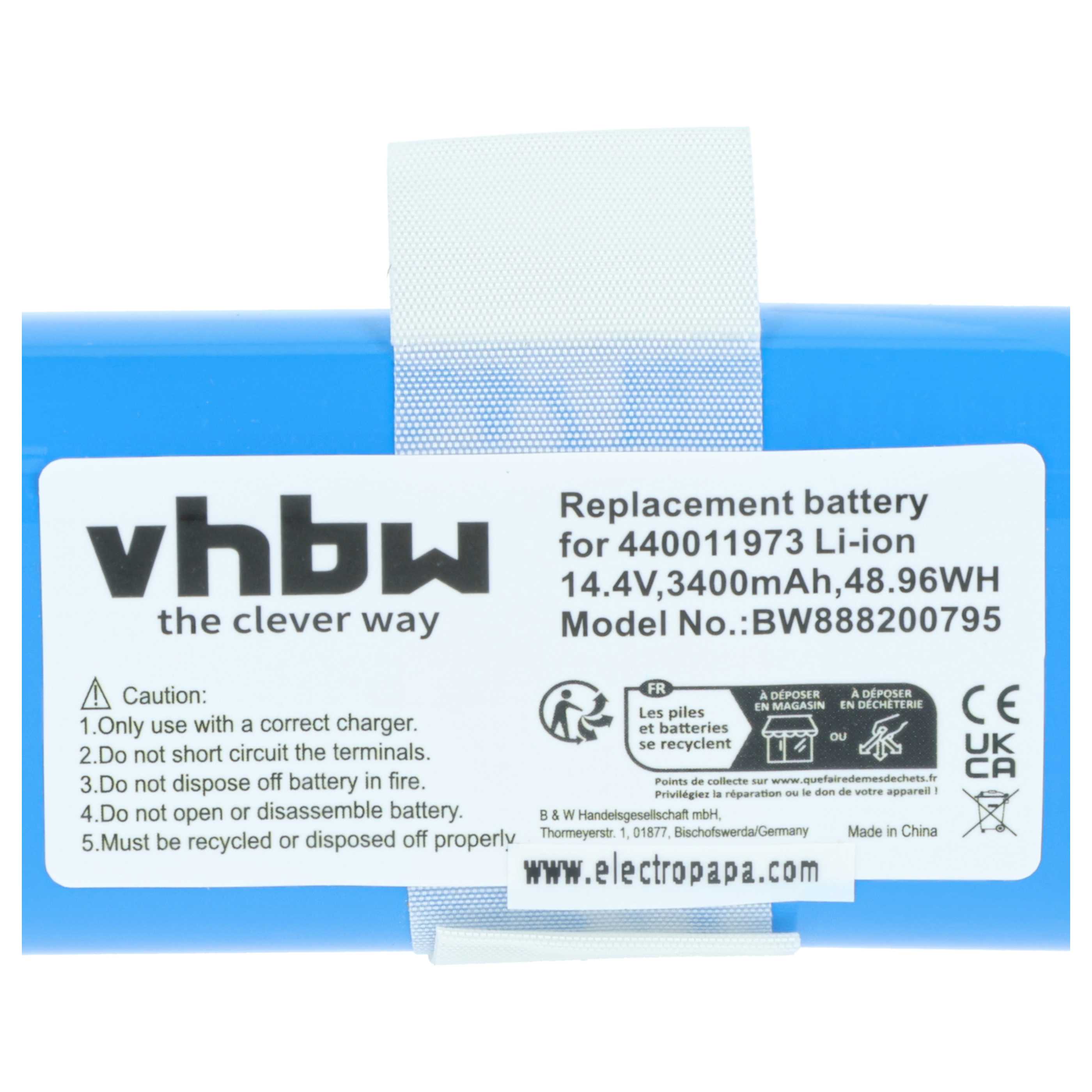 Batteria sostituisce Hoover 440011973 per robot aspiratore - 3400mAh 14,4V Li-Ion