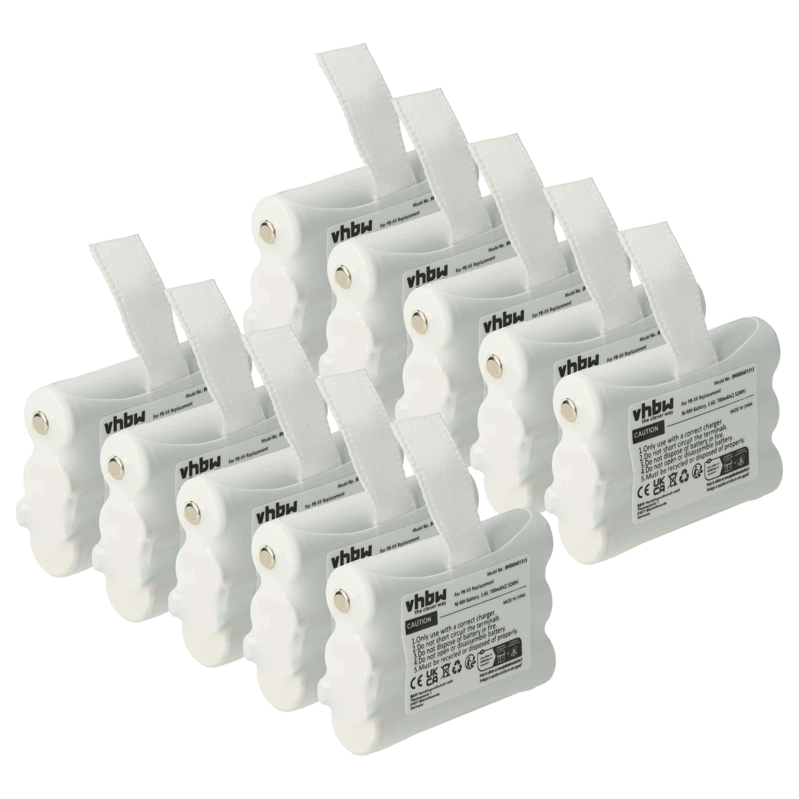 Radio 10x Battery replaces Midland PB-X6 - 700 mAh 3.6 V NiMH