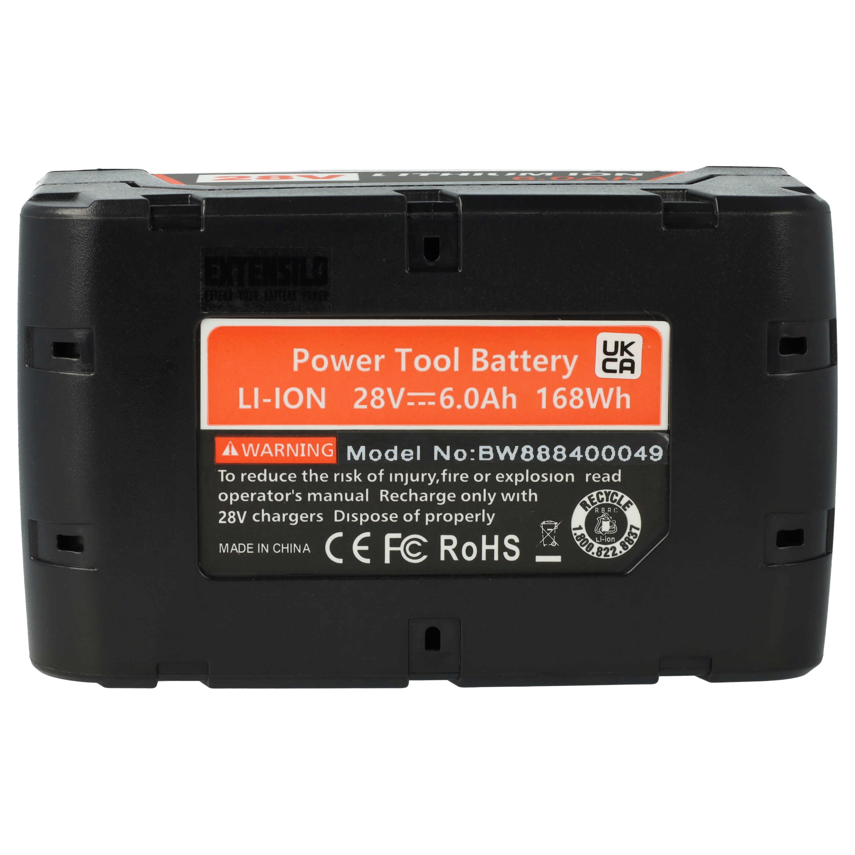 Battery replaces AEG Milwaukee M28 Electric Power Tool - 6000 mAh, 28 V, Li-Ion