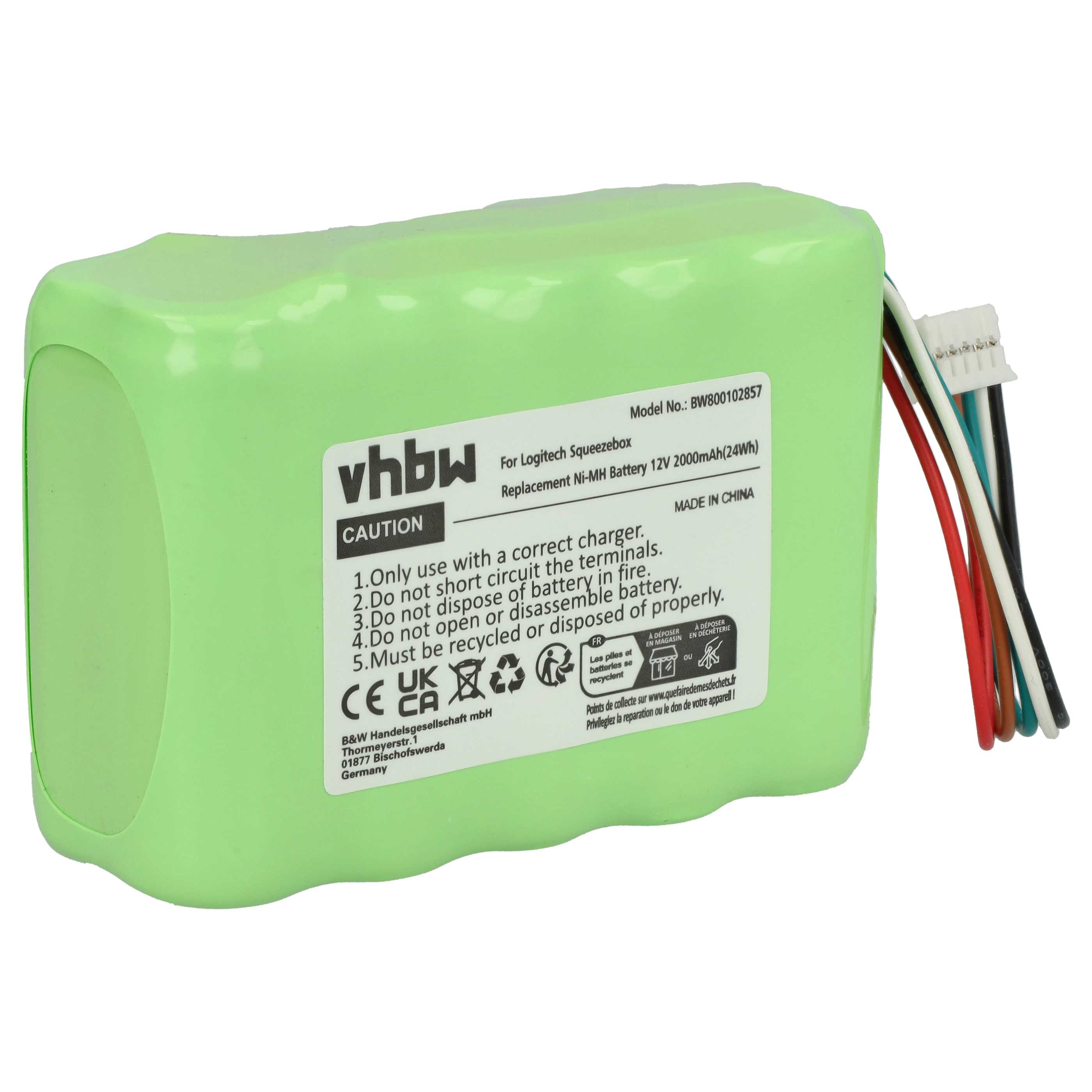 Batteria per digital radio sostituisce Logitech 533-000050, HRMR15/51 Logitech - 2000mAh 12V NiMH