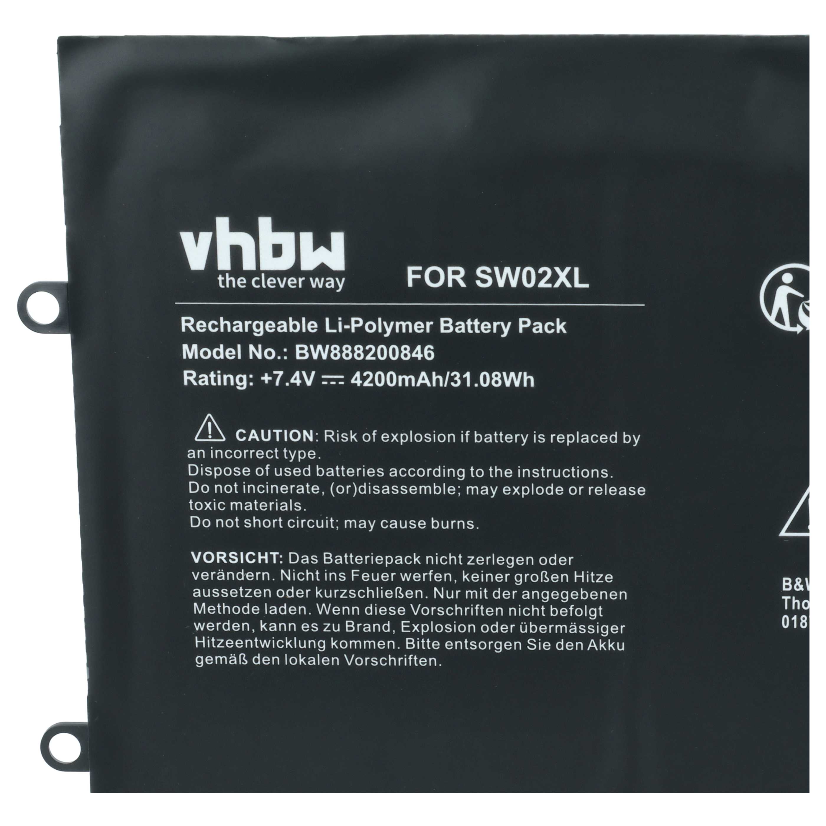 Akumulator do laptopa zamiennik HP 859517-855, 859470-1B1, SW02XL, HSTNN-IB7N - 4200 mAh 7,4 V LiPo, czarny