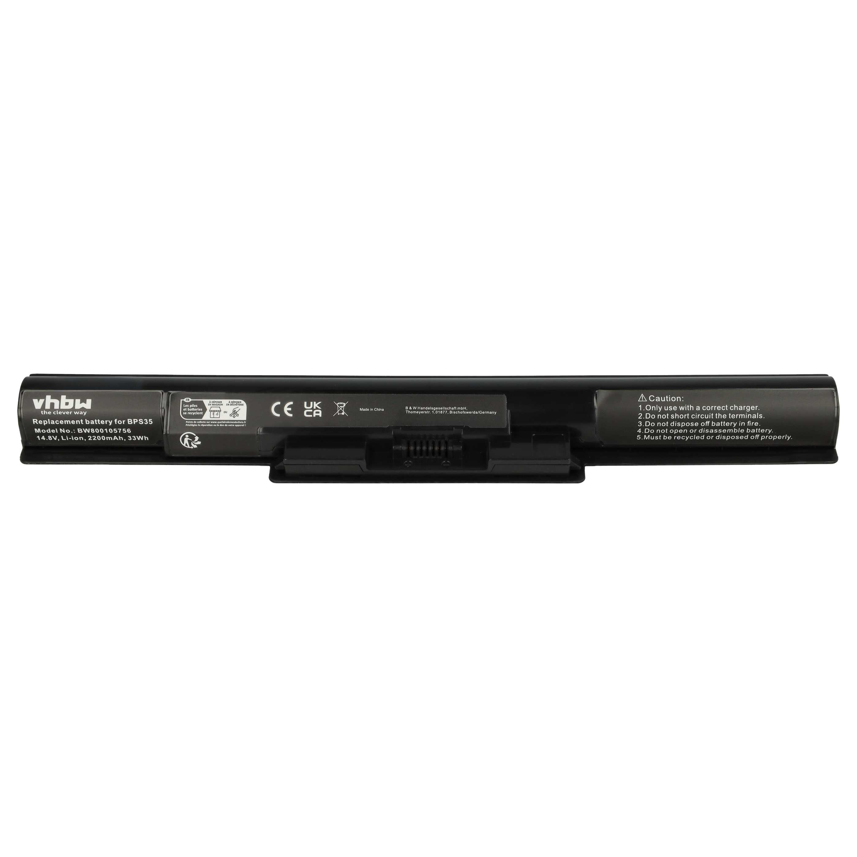 Akumulator do laptopa zamiennik Sony VGP-BPS35A, VGP-BPS35 - 2200 mAh 14,8 V Li-Ion, czarny