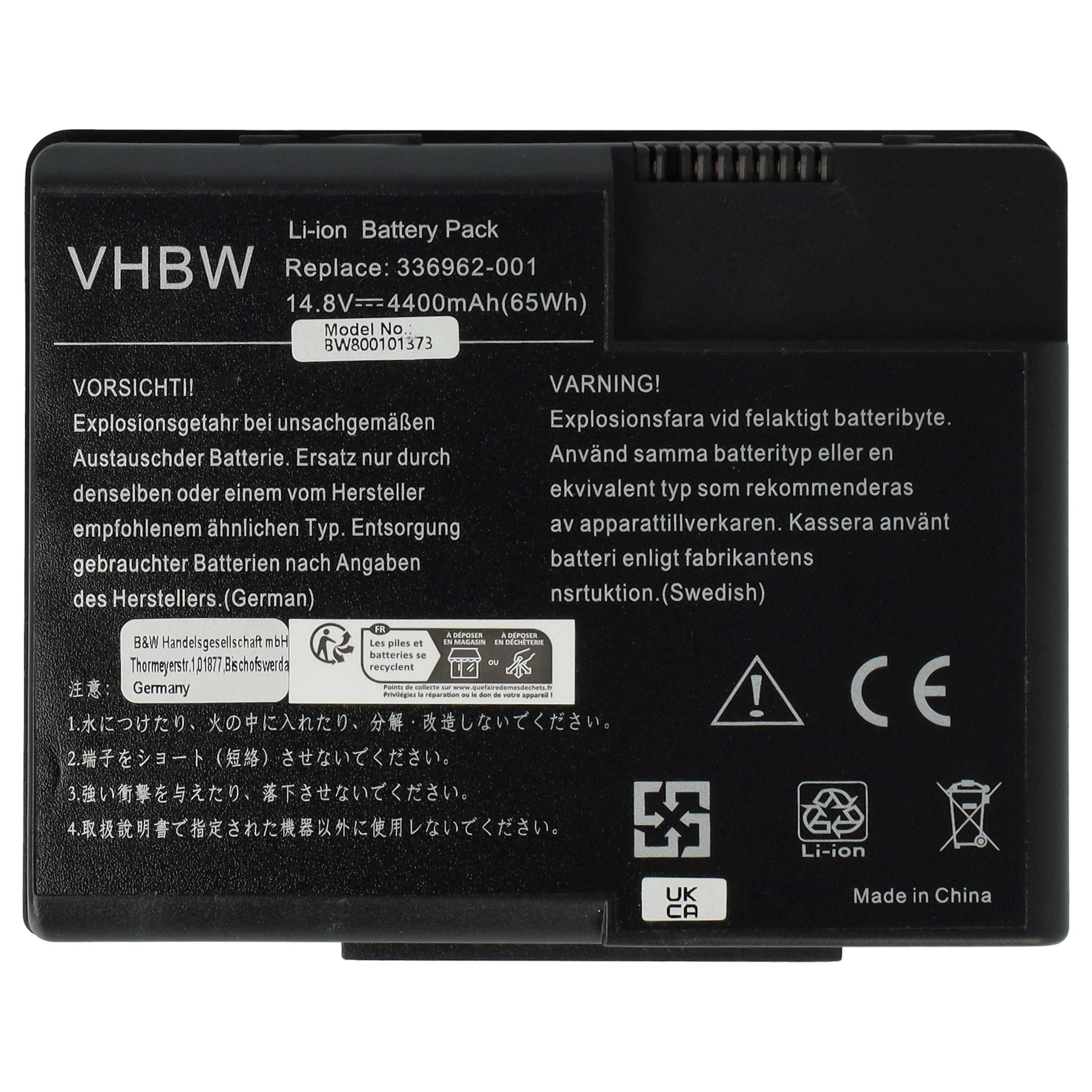 Akumulator do laptopa zamiennik HP 337607-002, 337607-001, 336962-001, PP2080 - 4400 mAh 14,8 V Li-Ion