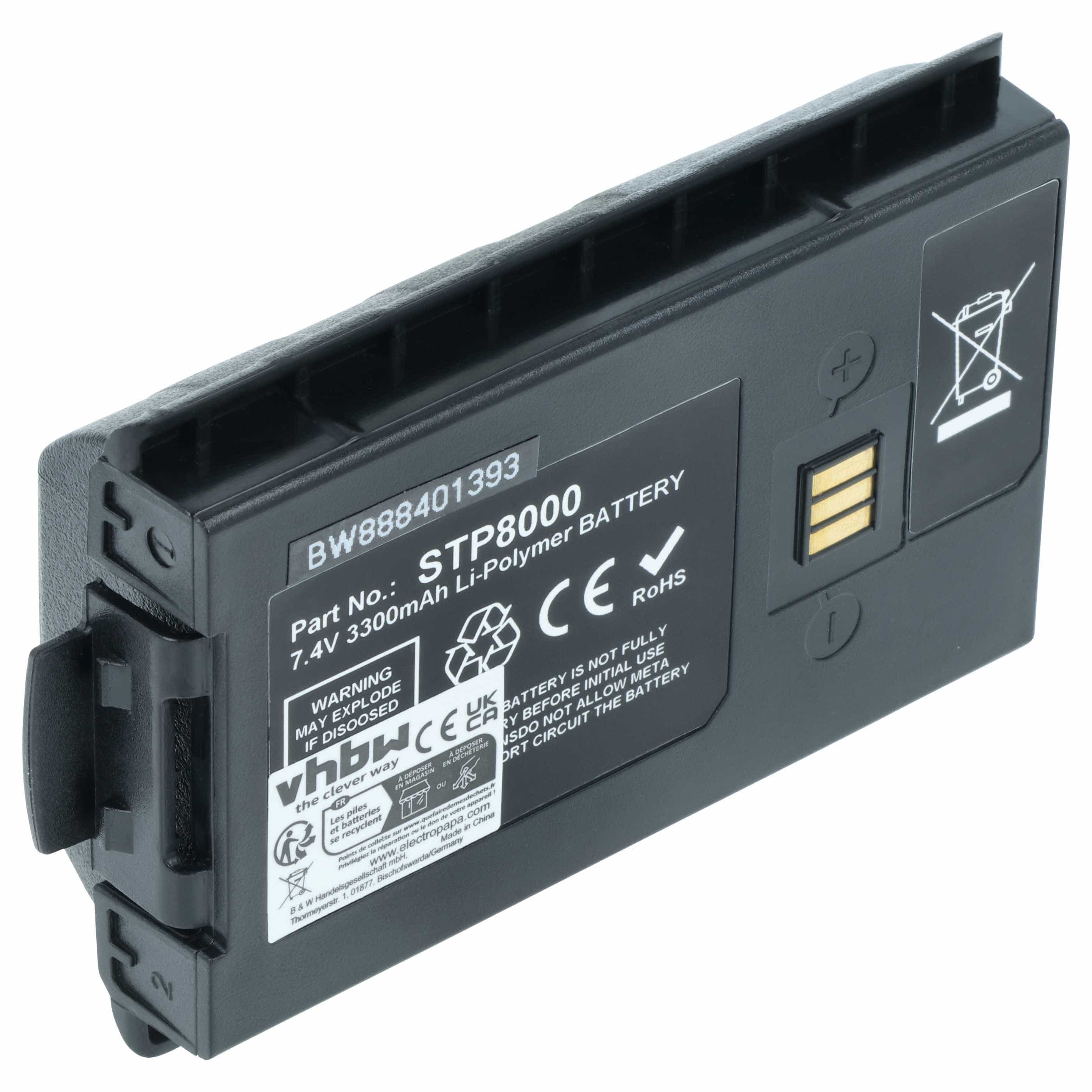 Radio Battery replaces Sepura 300-01174, 300-01175, 300-00635, 300-00631, 300-00634 - 3300 mAh 7.4 V Li-Ion