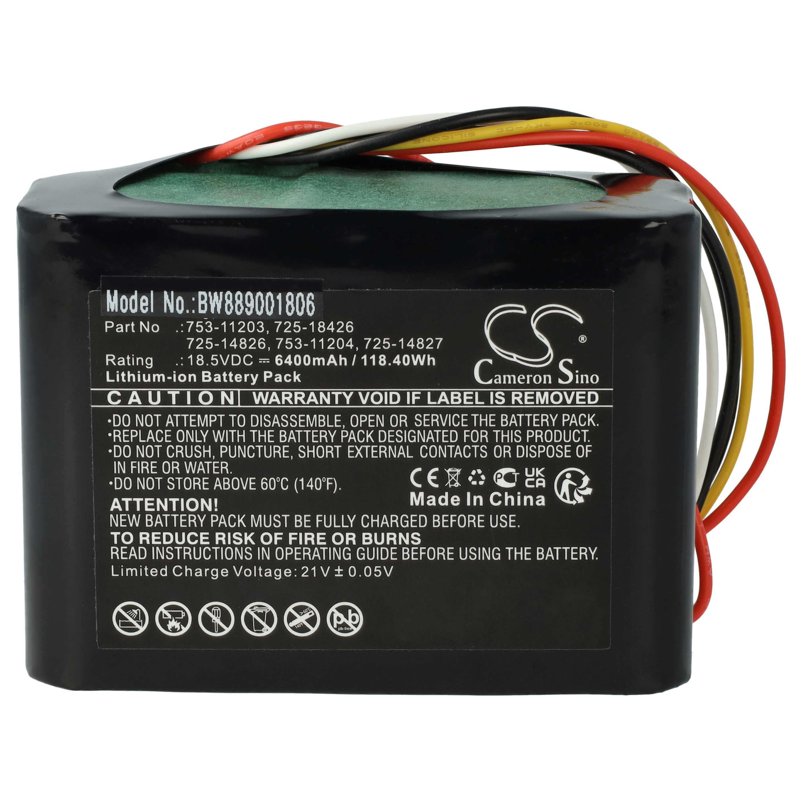 Batterie remplace CubCadet 725-14826, 725-14827, 725-18426 pour outil de jardinage - 6400mAh 18,5V Li-ion
