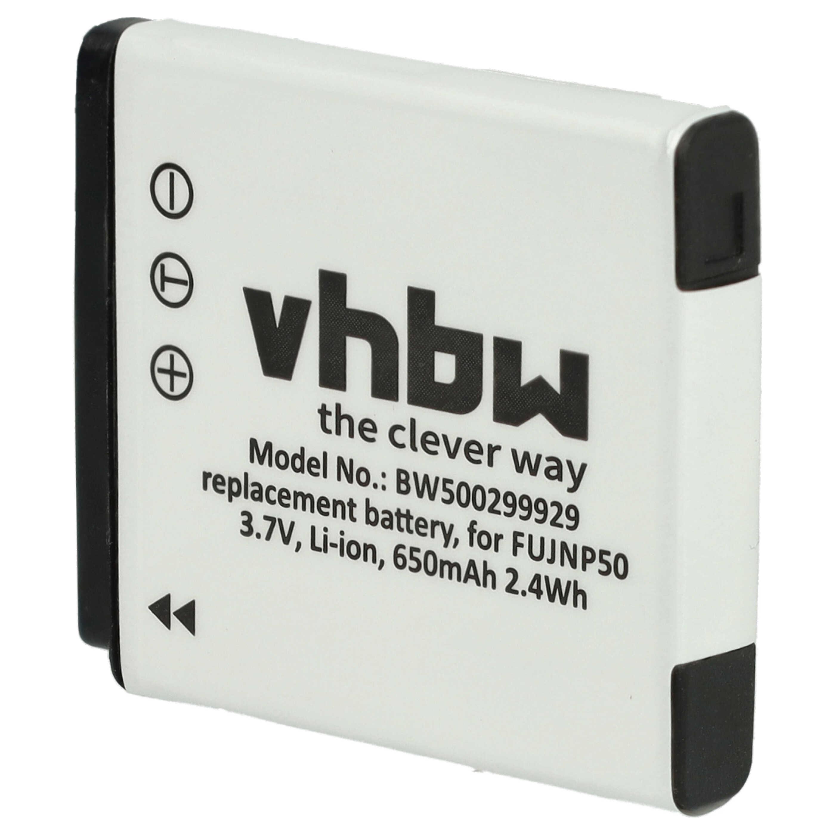 3x Battery replaces Fuji Fujifilm NP-50 - 650mAh, 3.6V, Li-Ion