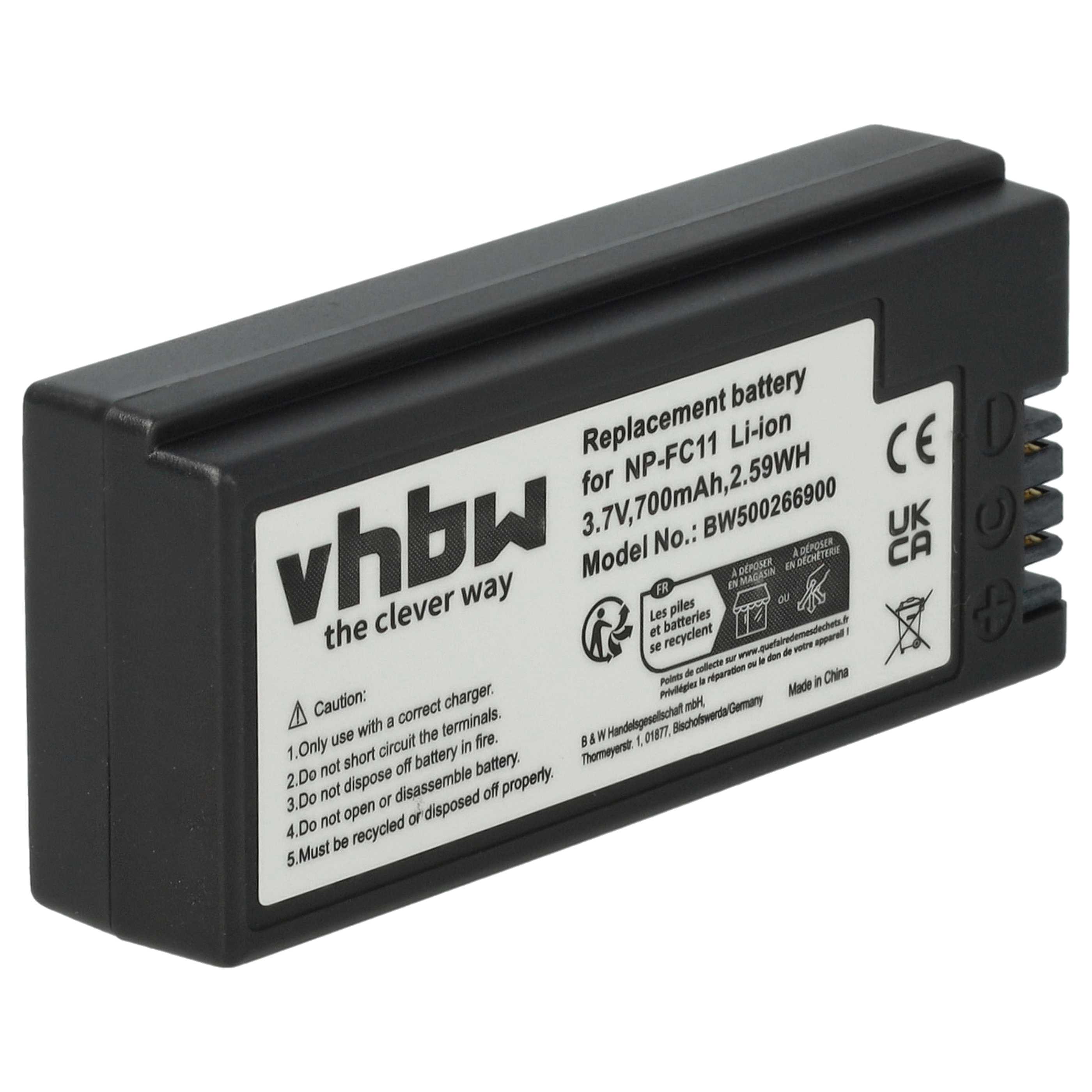 Batteria sostituisce Sony NP-FC10, NP-FC11 per fotocamera Sony - 700mAh 3,6V Li-Ion