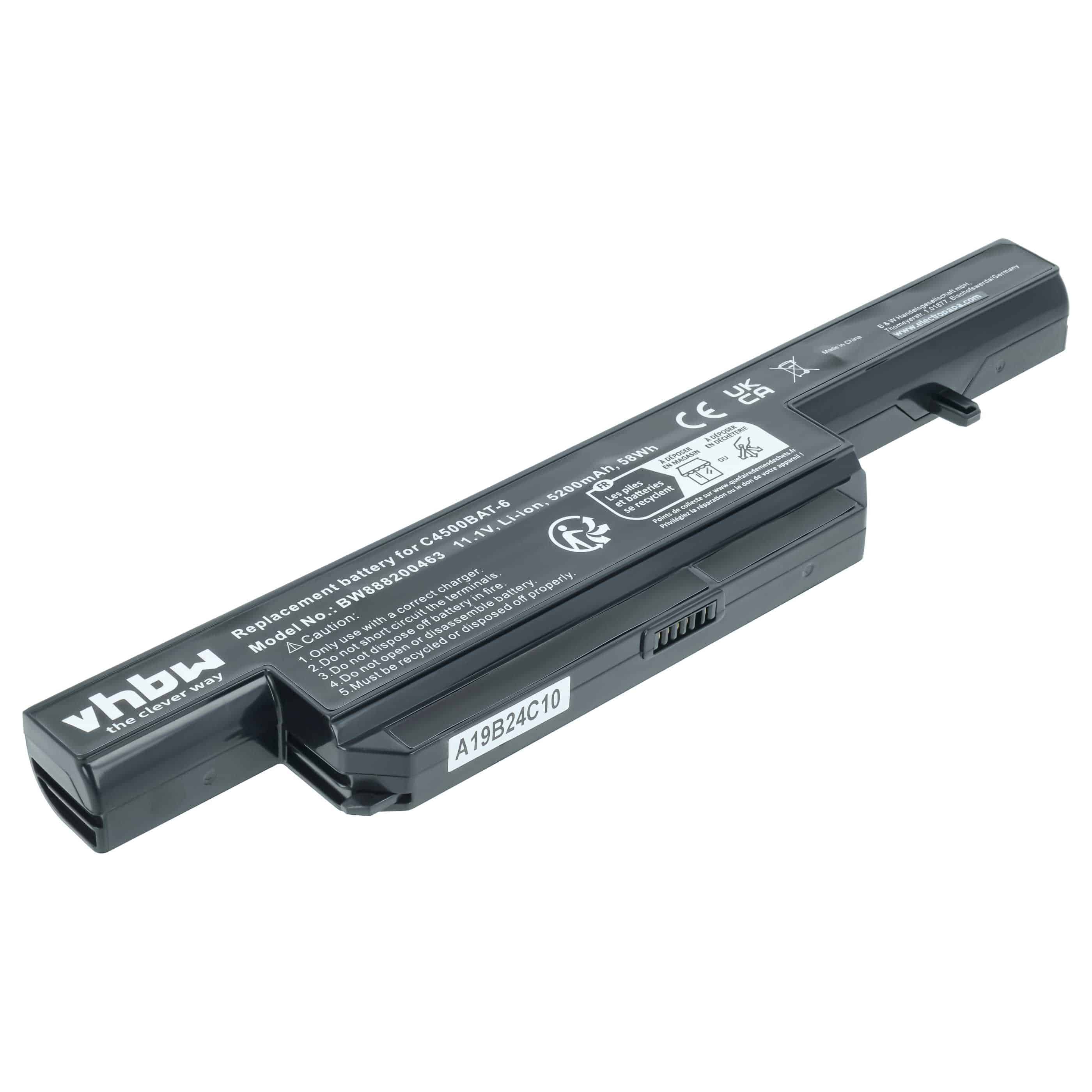 Akumulator do laptopa zamiennik Clevo 6-87-C480S-4G4, 6-87-c480s-4g41 - 5200 mAh 11,1 V Li-Ion, czarny