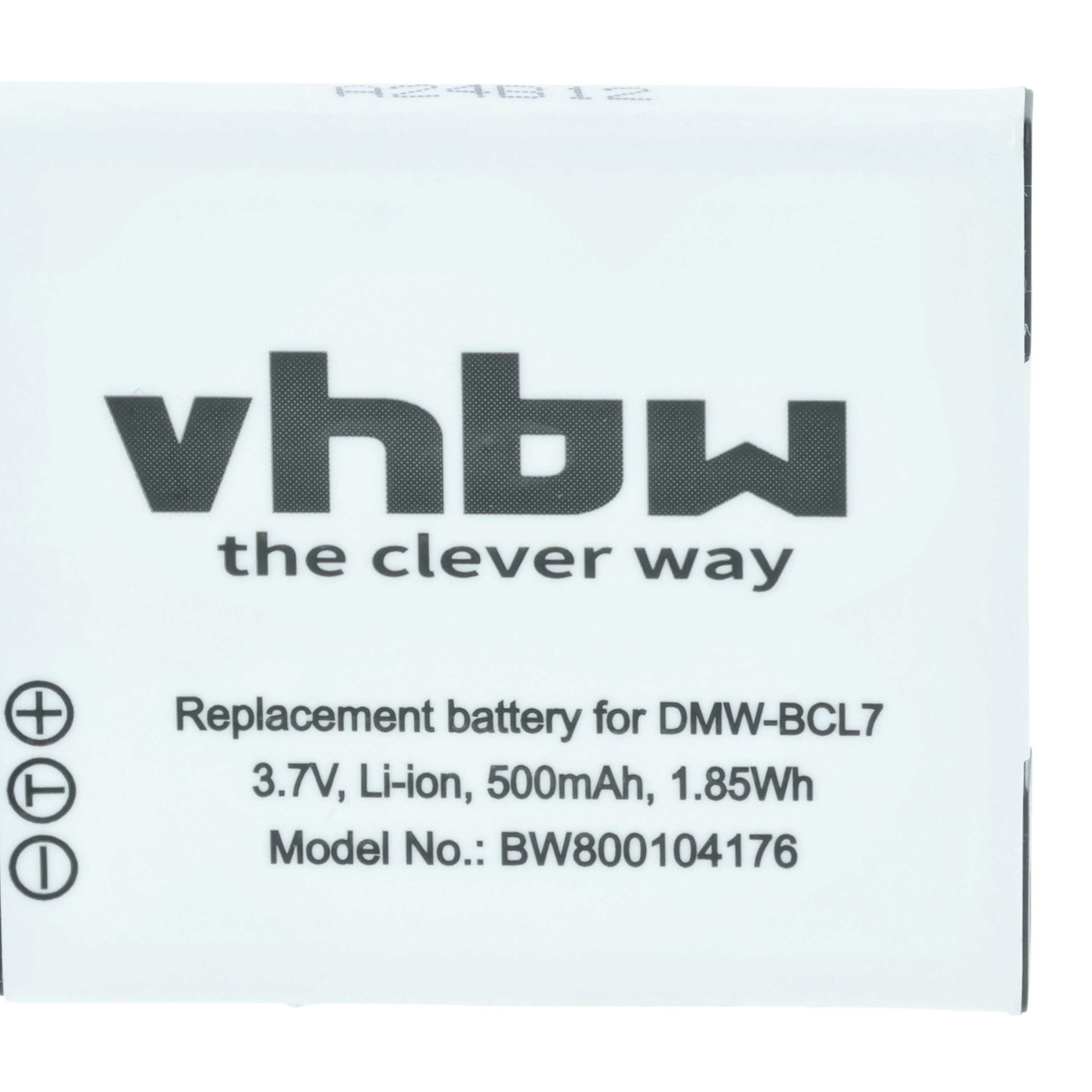 3x Battery replaces Panasonic DMW-BCL7, DMW-BCL7E - 500mAh, 3.6V, Li-Ion