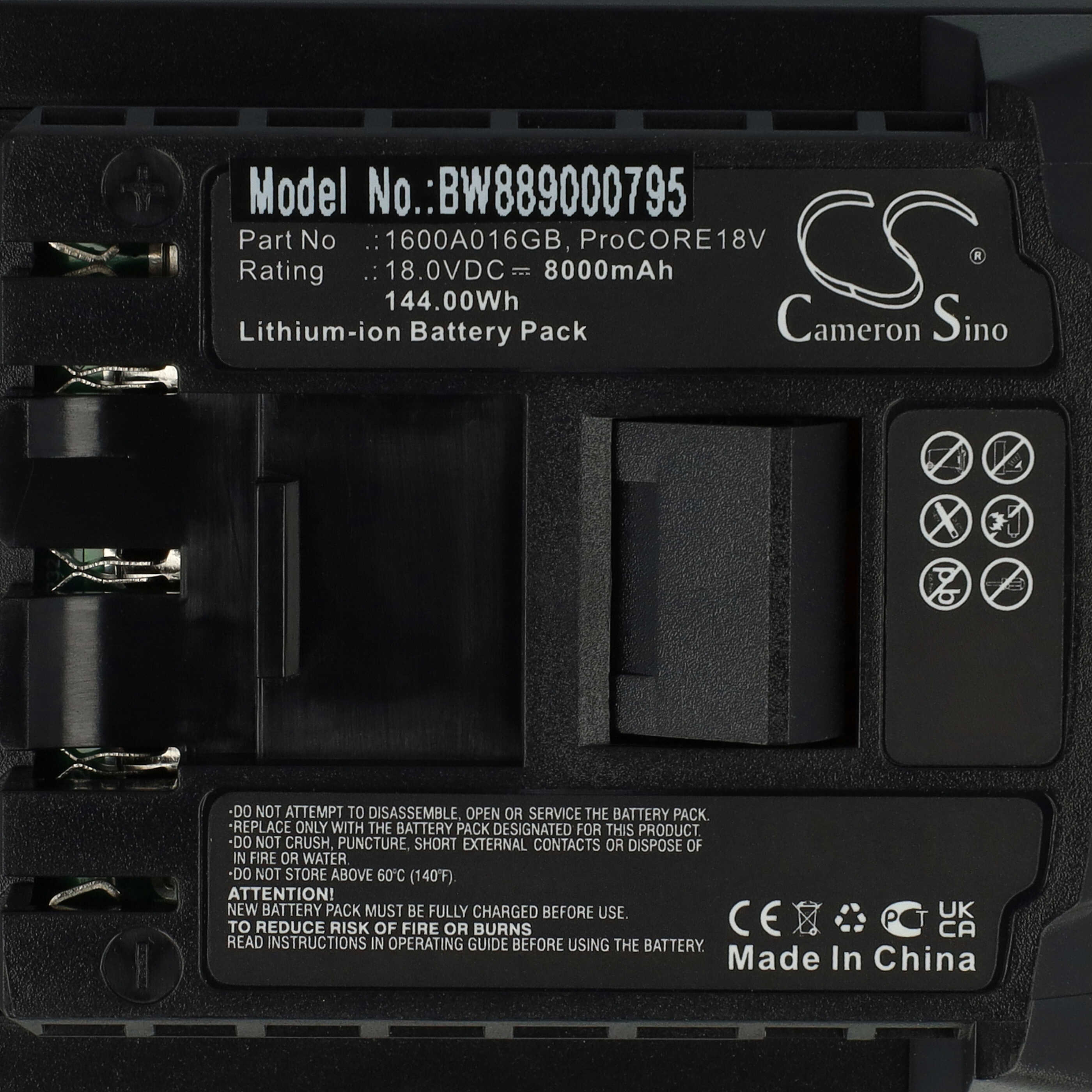 Battery replaces AMP Share 18 V Electric Power Tool - 8000 mAh, 18 V, Li-Ion