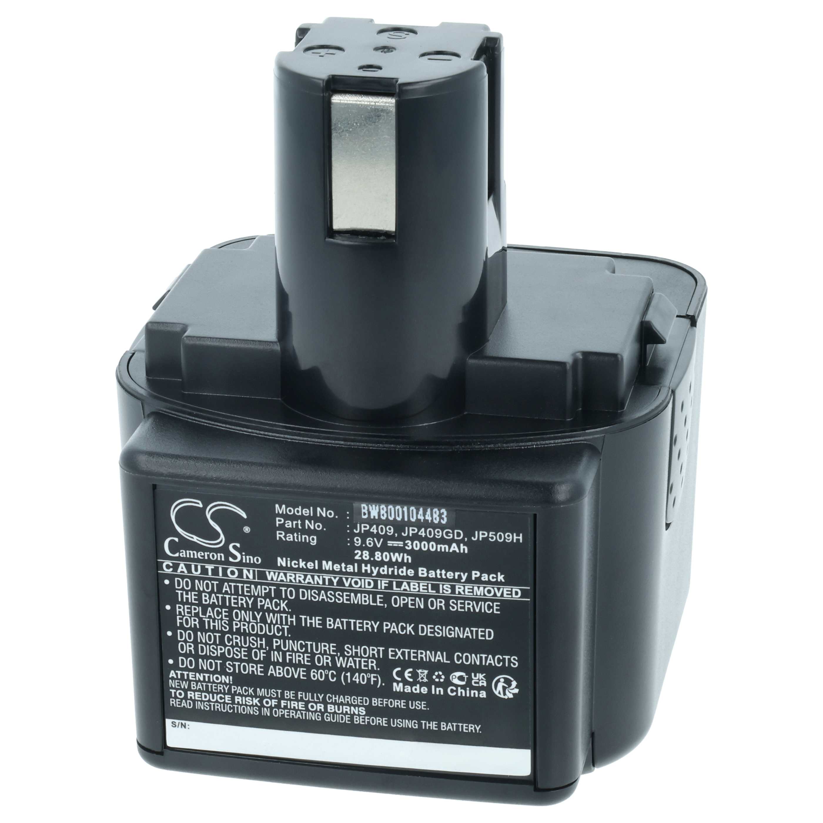 Battery replaces Max Rebar JP409GD, JP409 Electric Power Tool - 3000 mAh, 9.6 V, NiMH