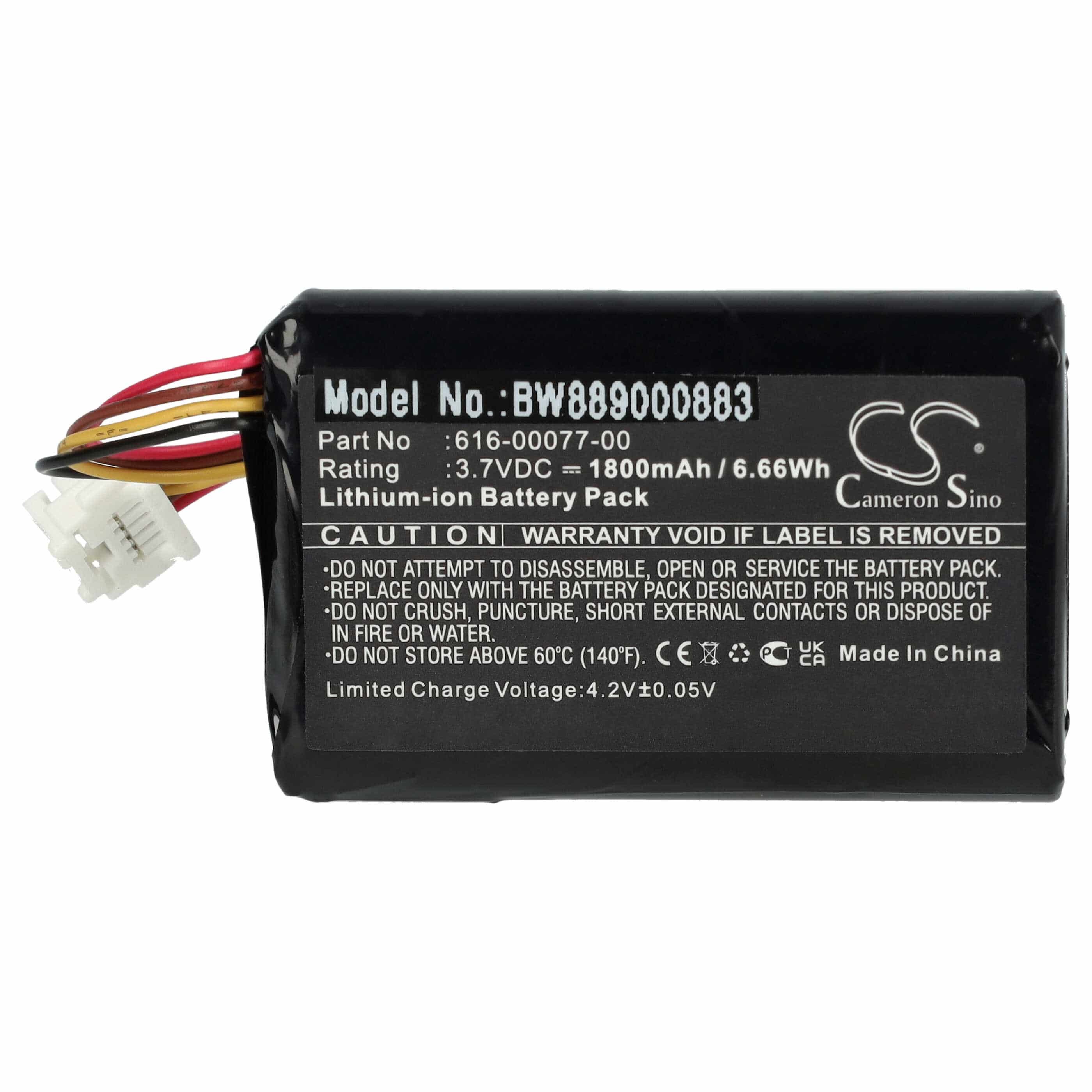 GPS Battery Replacement for Garmin 010-12110-003, 361-00077-10, 361-00077-00, 010-12110-03 - 1800mAh, 3.7V