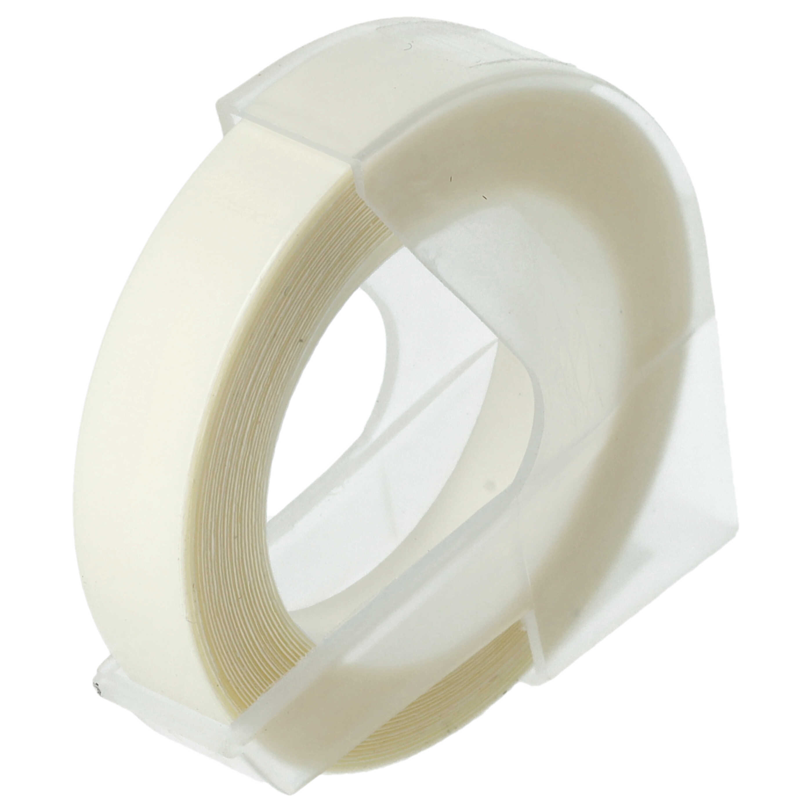 Nastro goffratura 3D sostituisce Dymo 0898100, 520101 per etichettatrice Motex 9mm bianco su trasparente