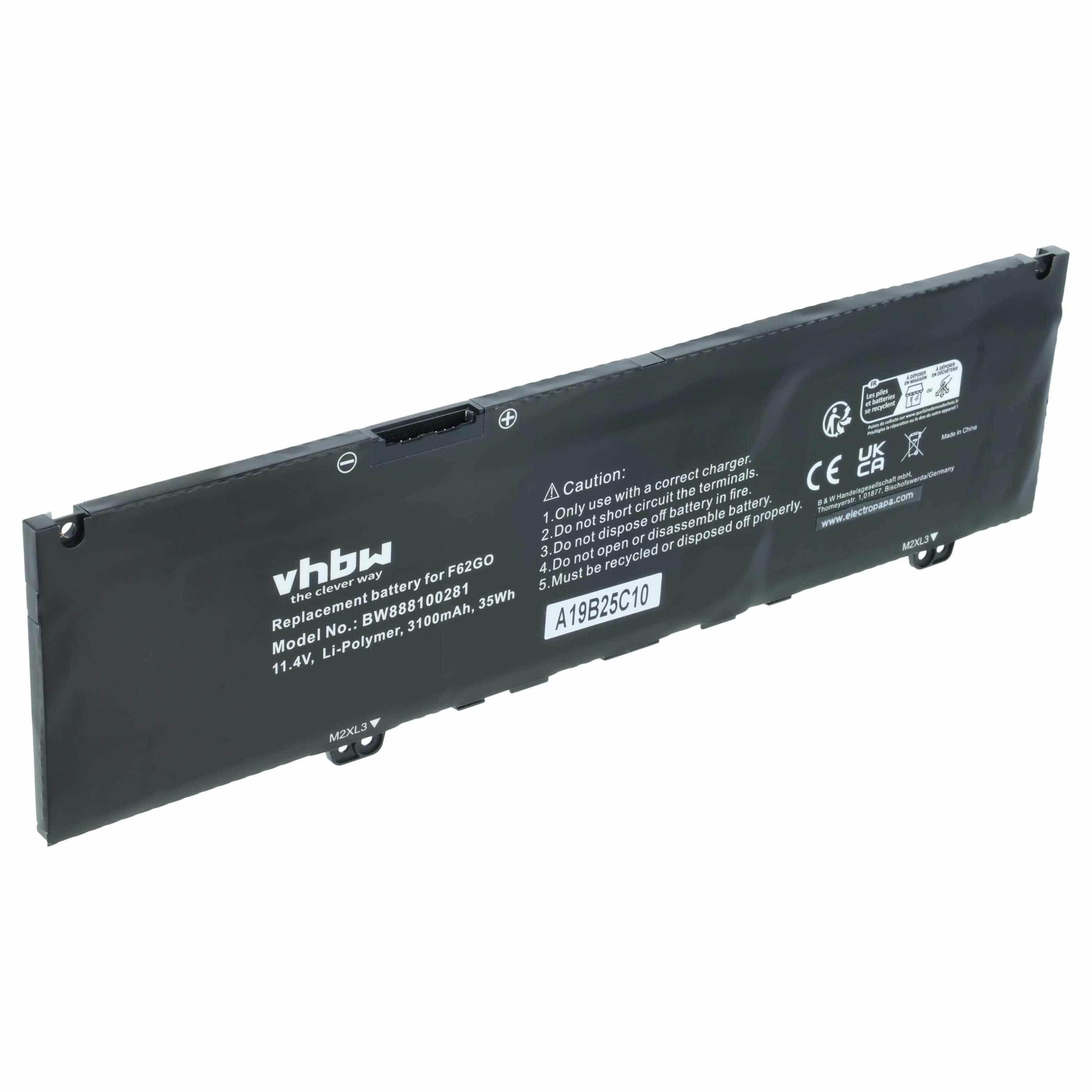 Akumulator do laptopa zamiennik Dell 39DY5, F62GO, F62G0, 0RPJC3, 039DY5 - 3100 mAh 11,4 V Li-Ion, czarny