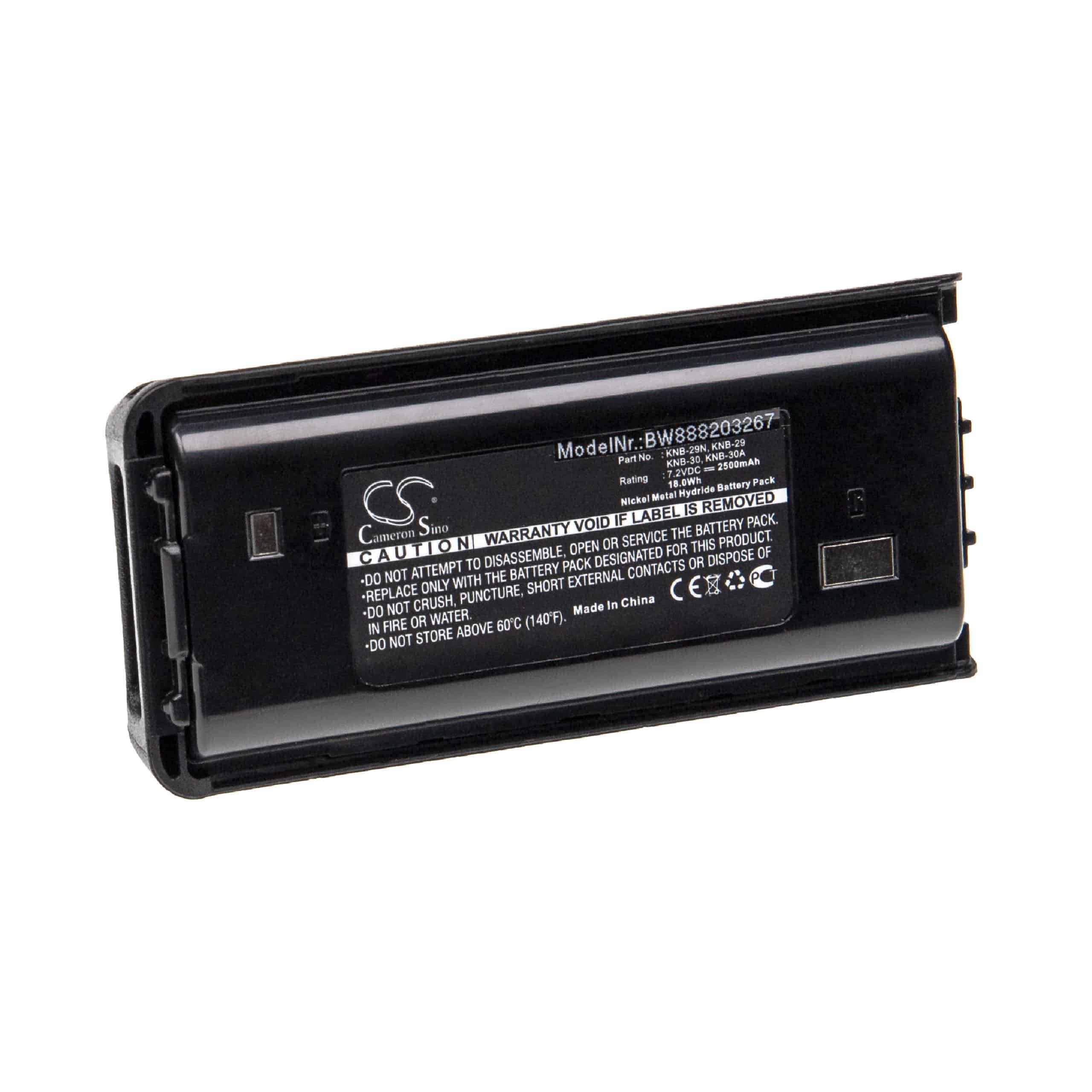 Batterie remplace Kenwood KNB-29N, KNB-29, KNB-30A, KNB-30 pour radio talkie-walkie - 2500mAh 7,2V NiMH