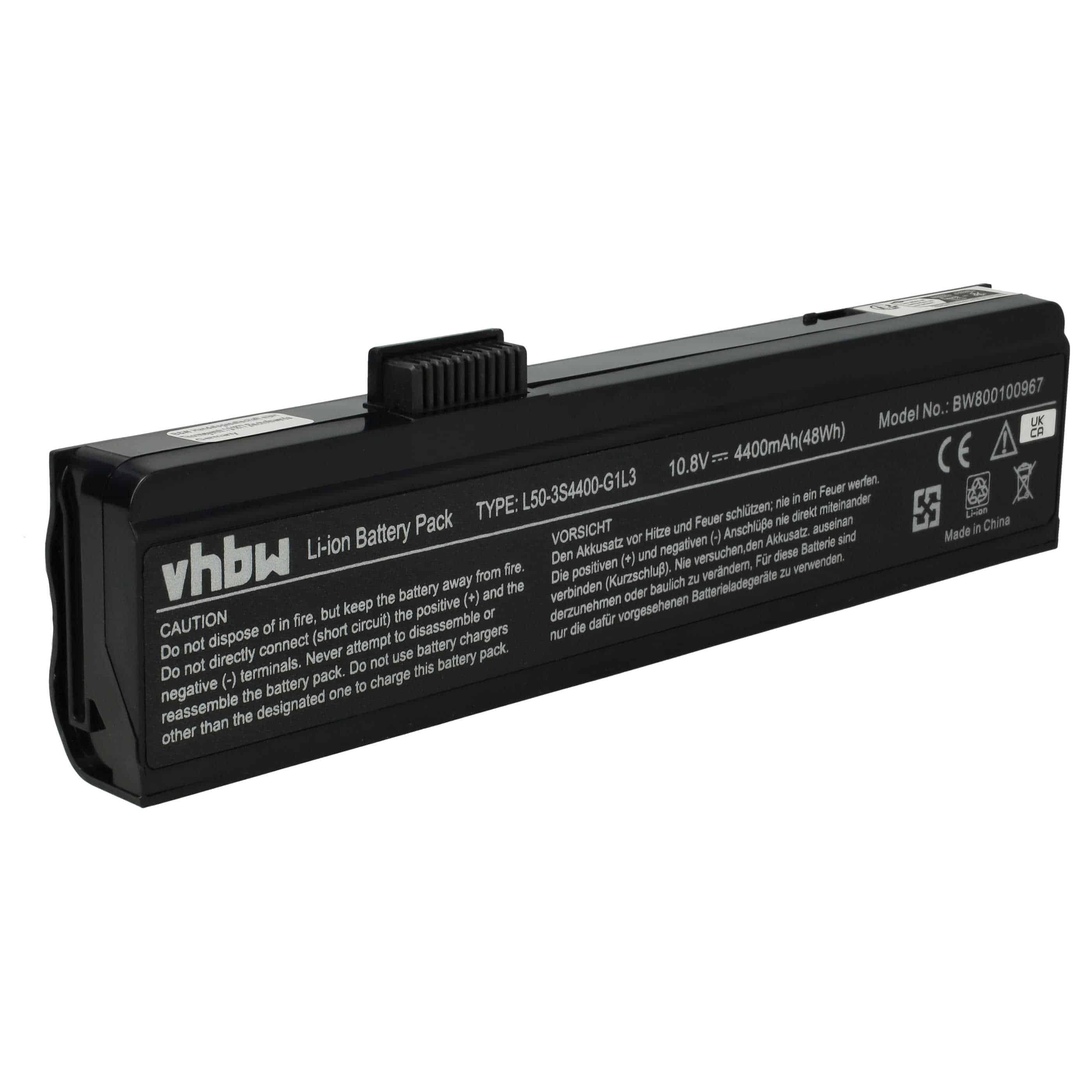 Akumulator do laptopa zamiennik 3S4000-C1S3-04, 23GL1GF0F-8A, 23GL1GA0F-8A - 4400 mAh 11,1 V Li-Ion, czarny