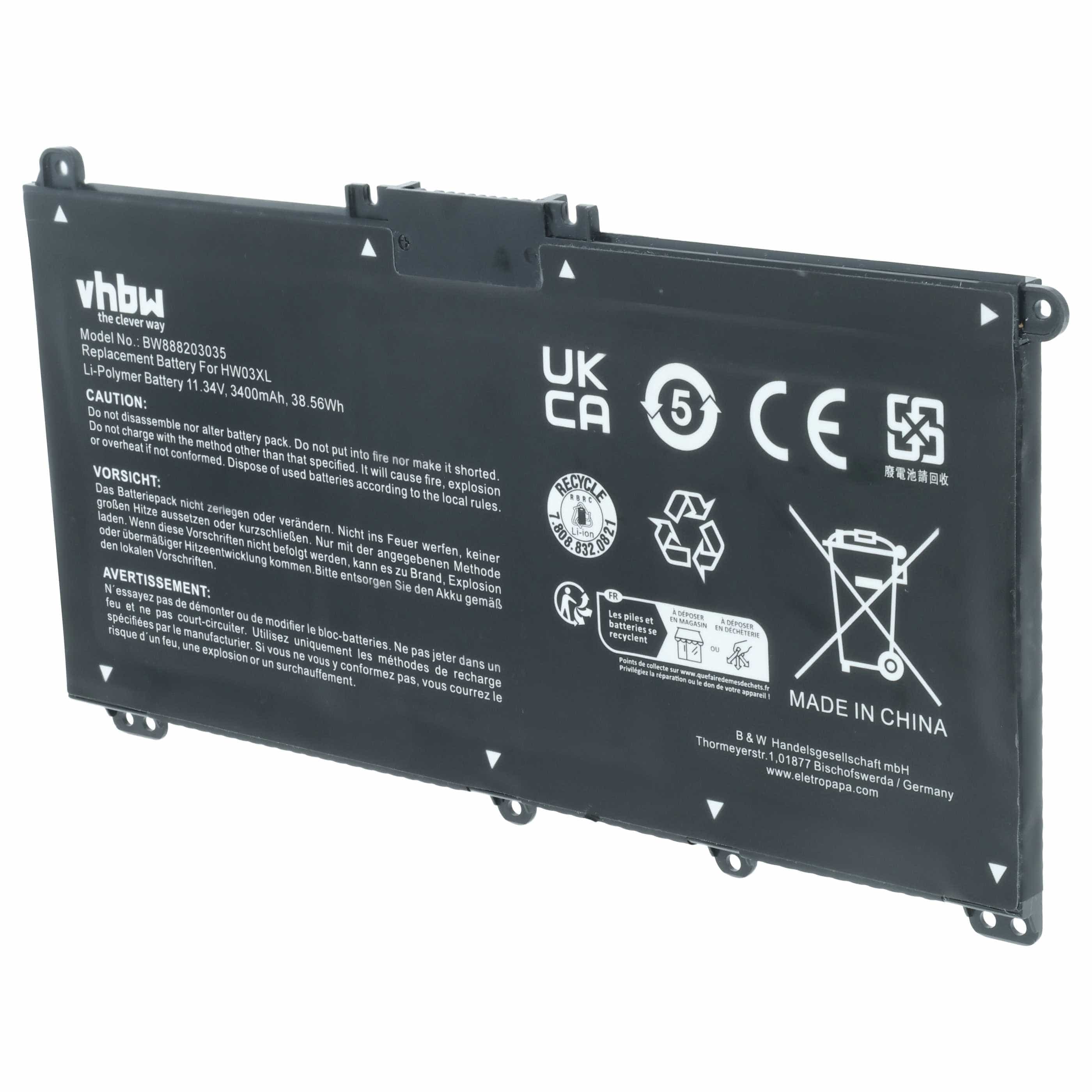 Akumulator do laptopa zamiennik HP HSTNN-IB9O, HSTNN-IB90, HSTNN-OB2A, HSTNN-LB8U - 3400 mAh 11,34 V LiPo