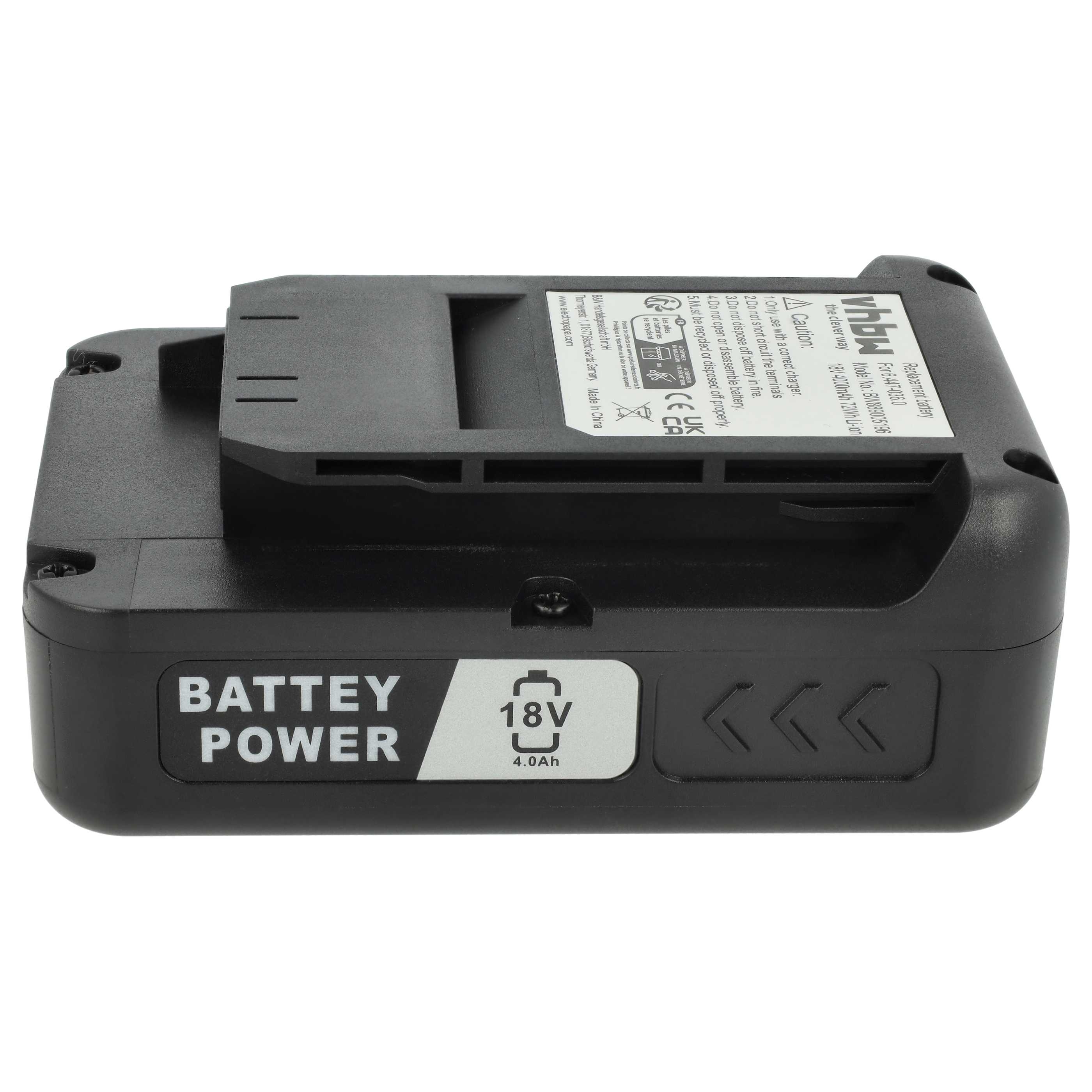 Battery replaces 2.445-034.0, 6.447-036.0 Electric Power Tool - 4000 mAh, 18 V, Li-Ion