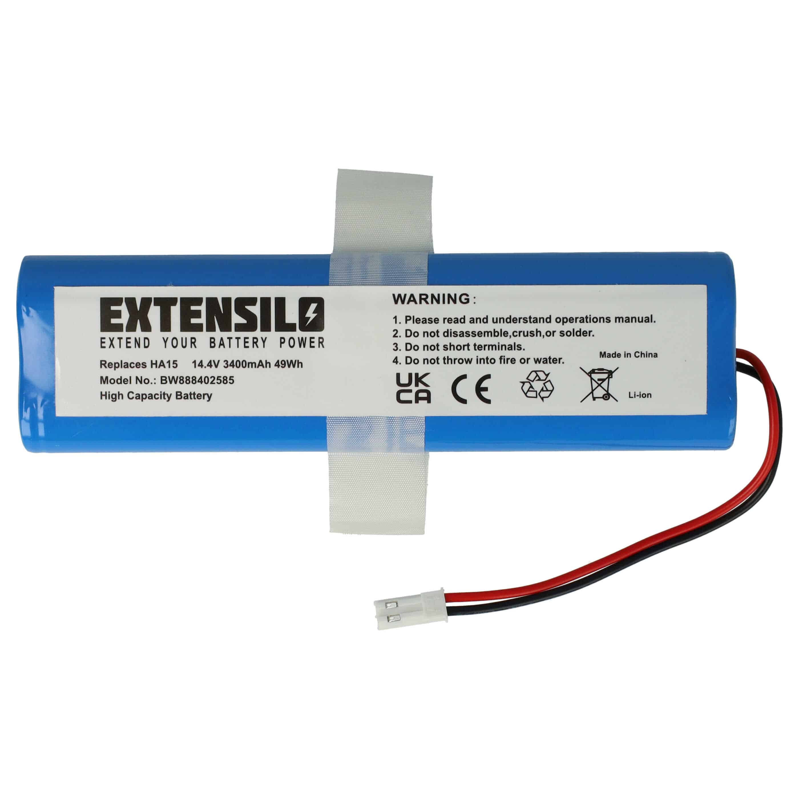 Battery Replacement for iLife Ay-18650B4, 18650B4-4S1P-AGX-2, SUN-INTE-202 for - 3400mAh, 14.4V, Li-Ion