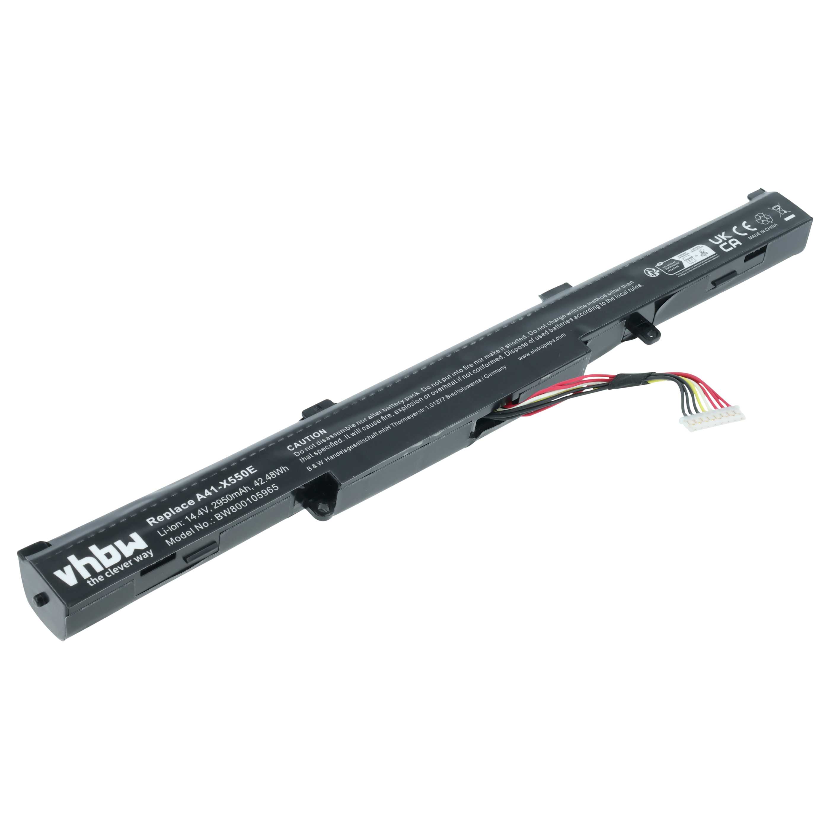 Batteria sostituisce Asus 0B110-00220000, 0B110-00220100 per notebook - 2950mAh 14,8V Li-Ion nero