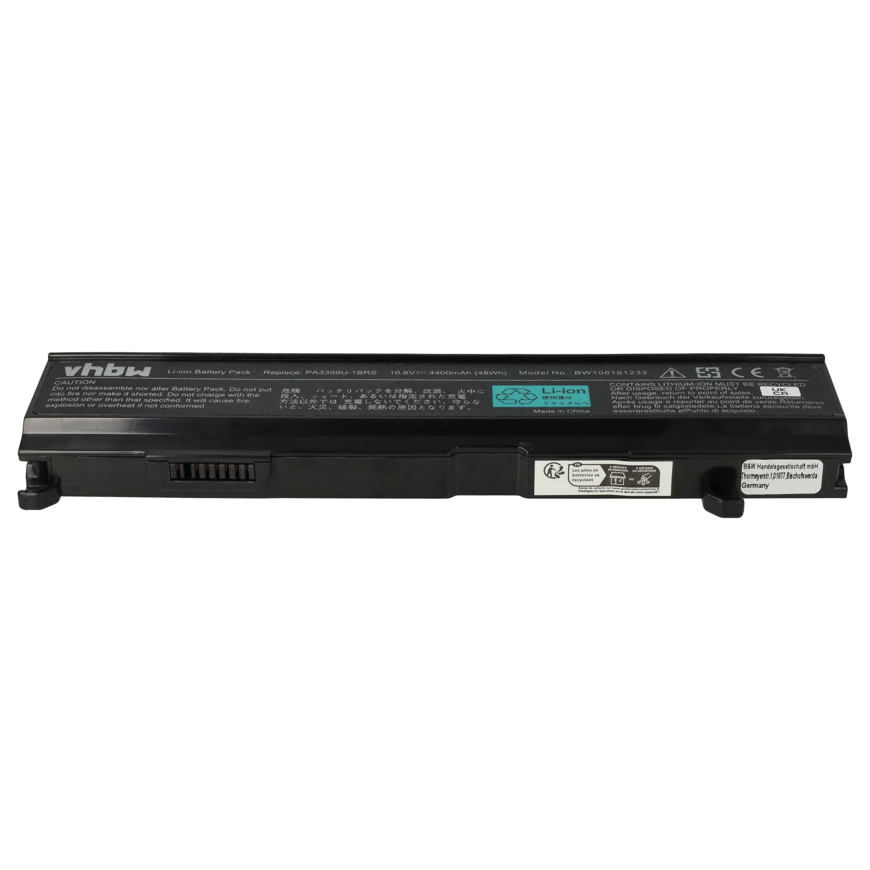 Akumulator do laptopa zamiennik Toshiba PA3399U-1BAS, PA3399U-1BRS - 4400 mAh 10,8 V Li-Ion, czarny