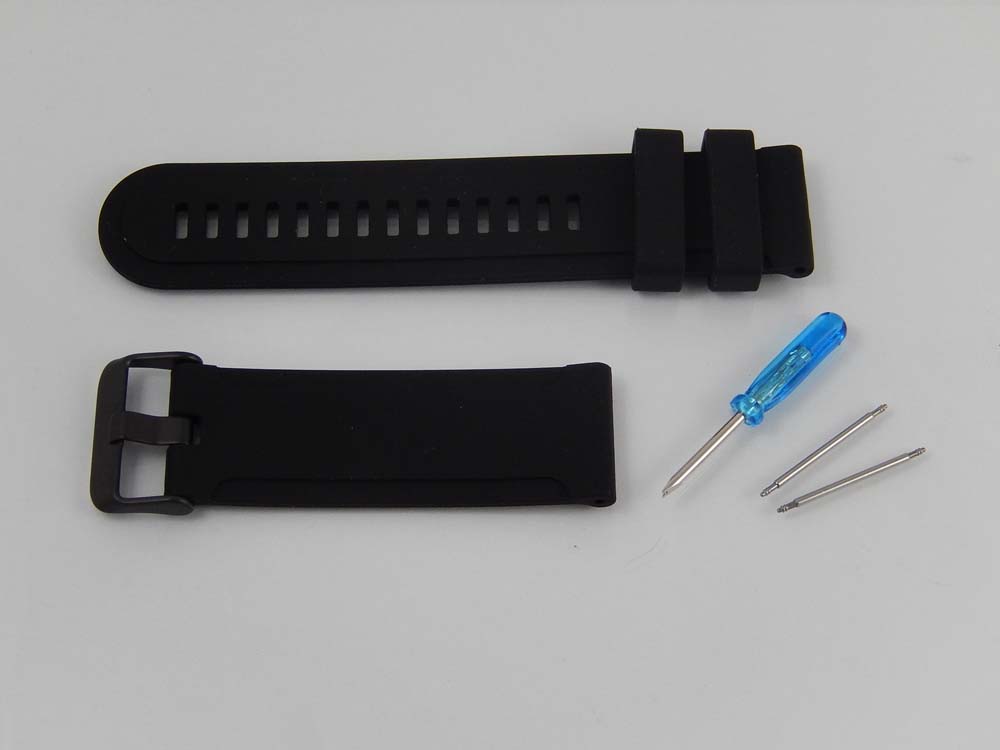 Armband L für Suunto Smartwatch - 12,5cm + 8,5 cm lang, Silikon, schwarz