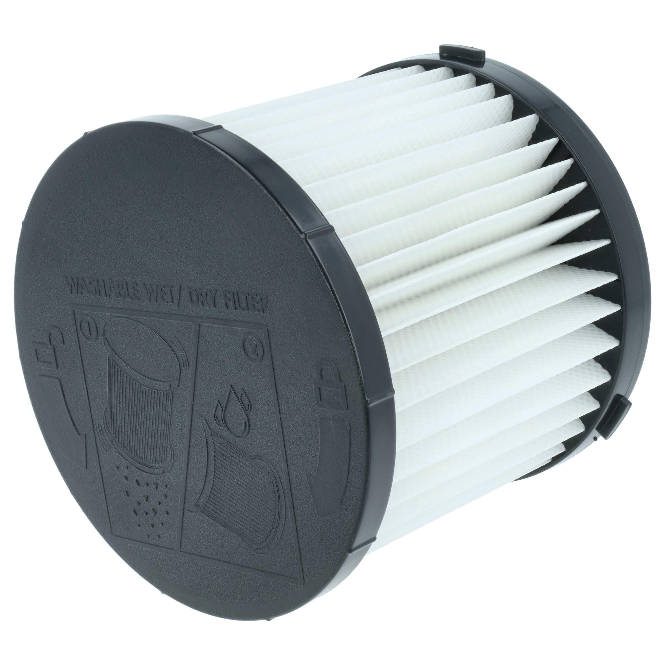 4x cartridge filter replaces Hart HAVF01 for Ryobi Vacuum Cleaner, black / white