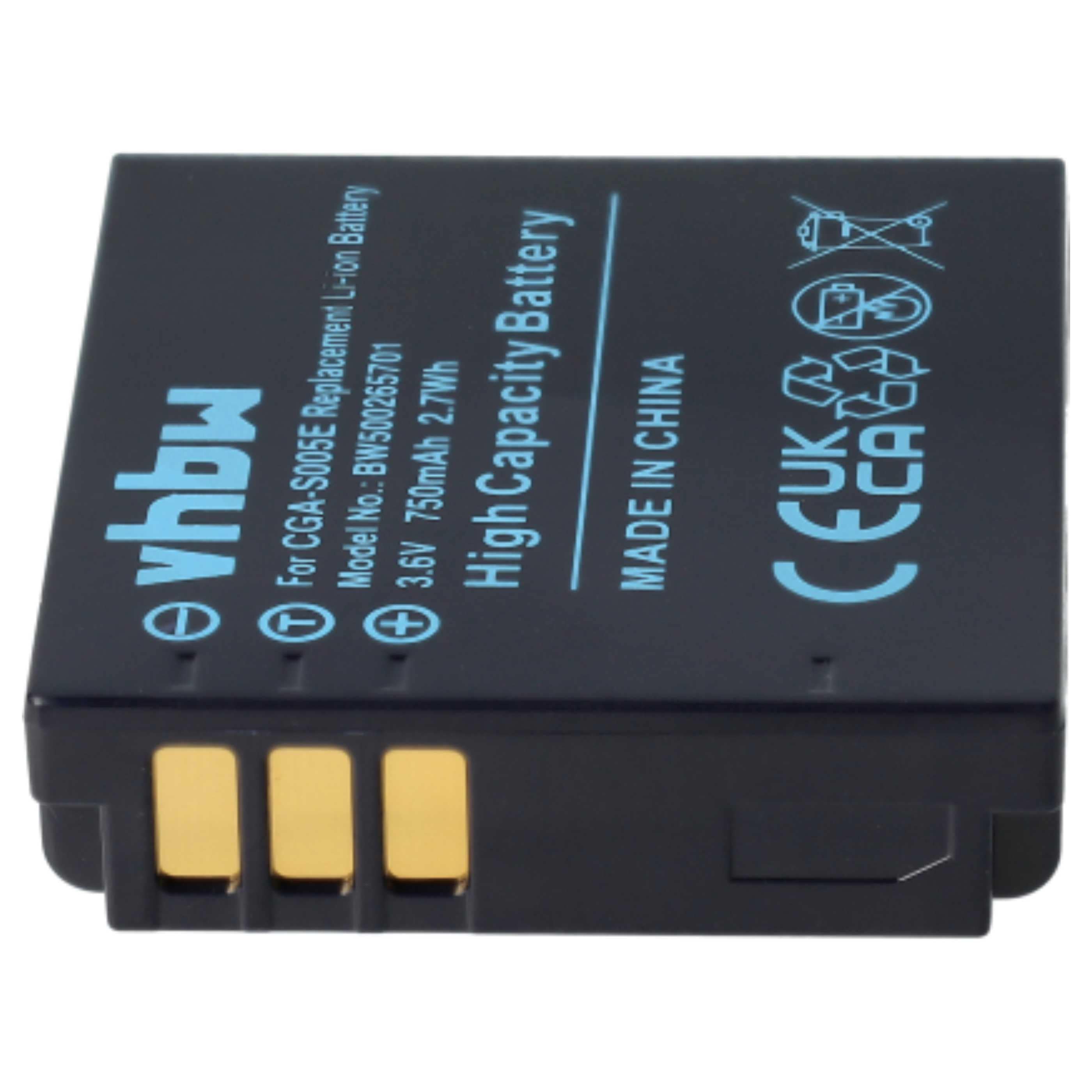 3x Battery replaces Fuji NP-70 - 750mAh, 3.6V, Li-Ion