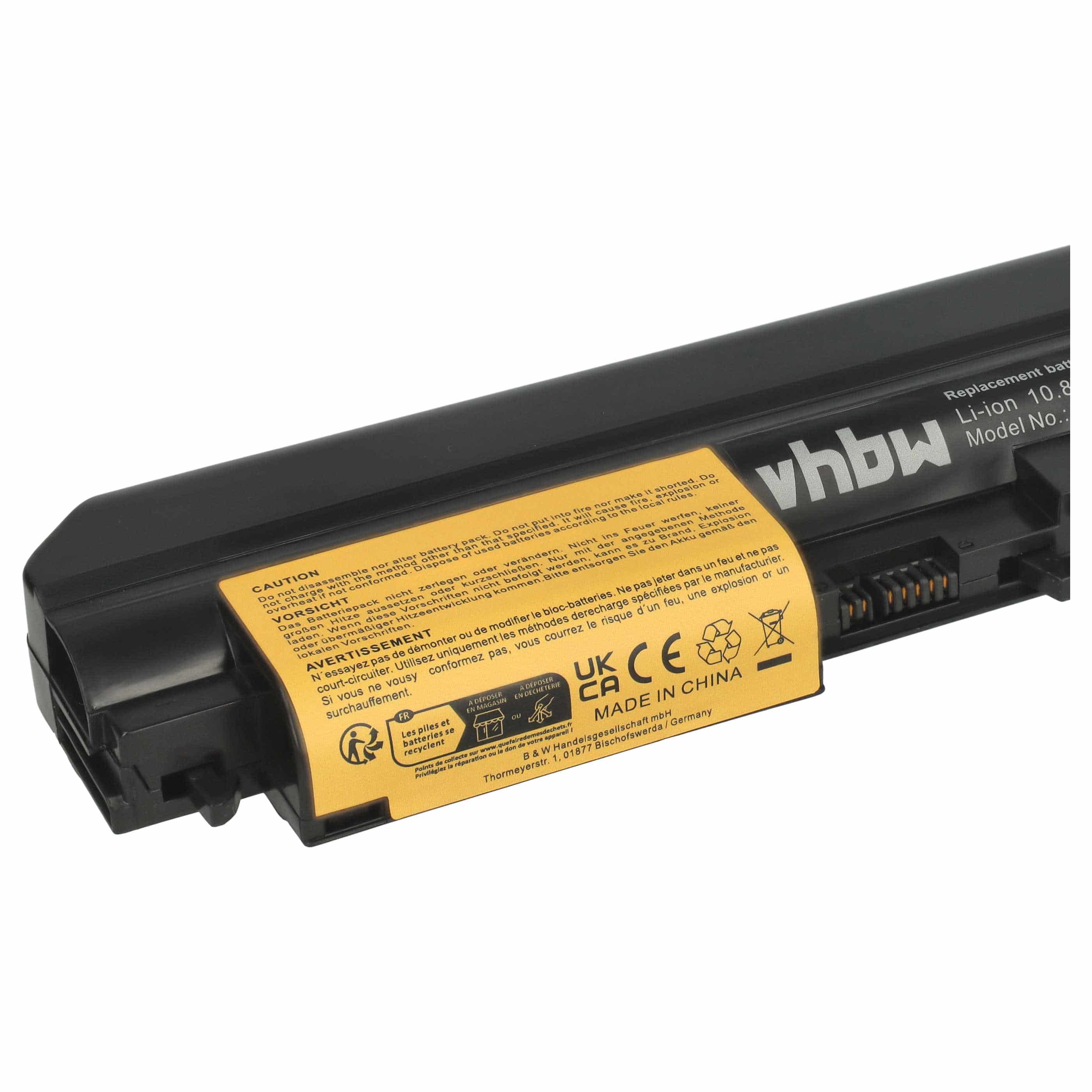 Akumulator do laptopa zamiennik IBM 42T4653, 42T5225, 42T4677, 42T5227 - 4400 mAh 10,8 V Li-Ion, czarny